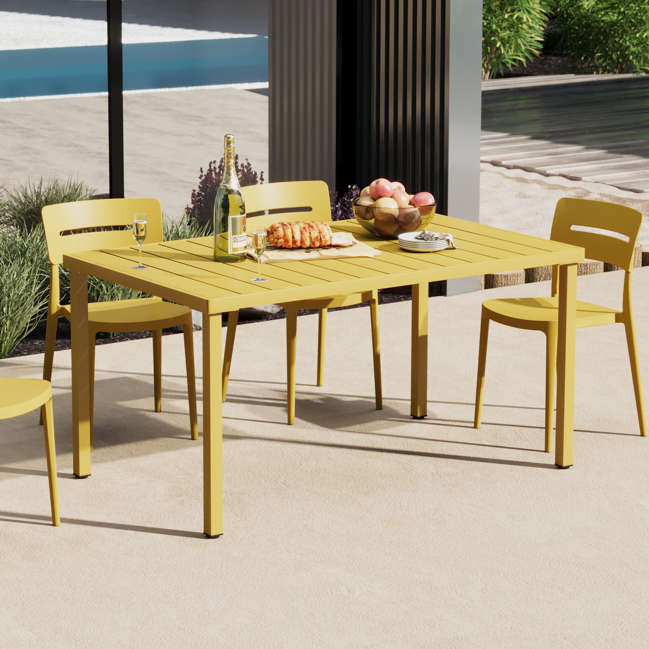 Westin Furniture Lucienne Rectangular Outdoor Dining Table, Yellow, rollover