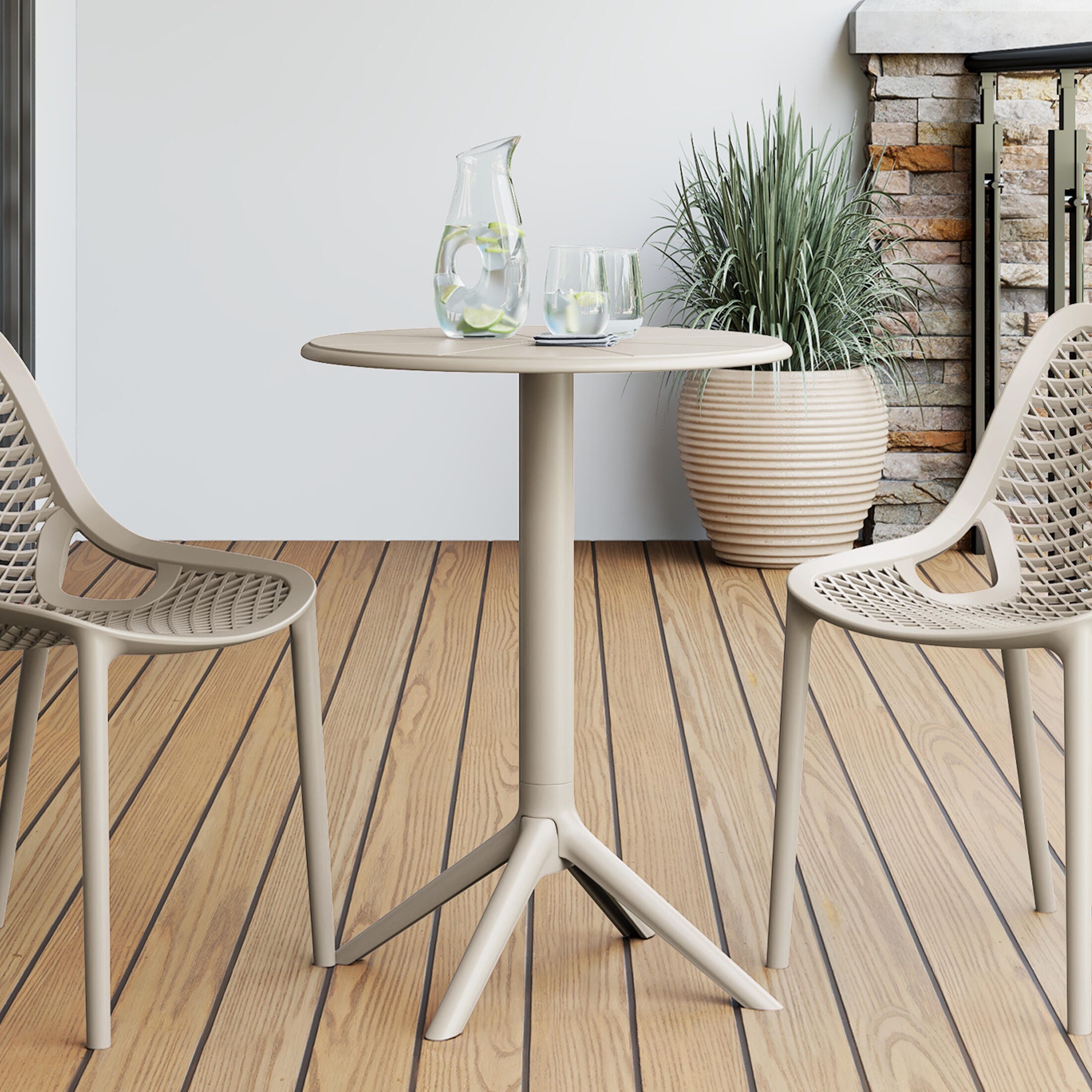 Westin Furniture Isla Round Outdoor Dining Table, Sand, rollover