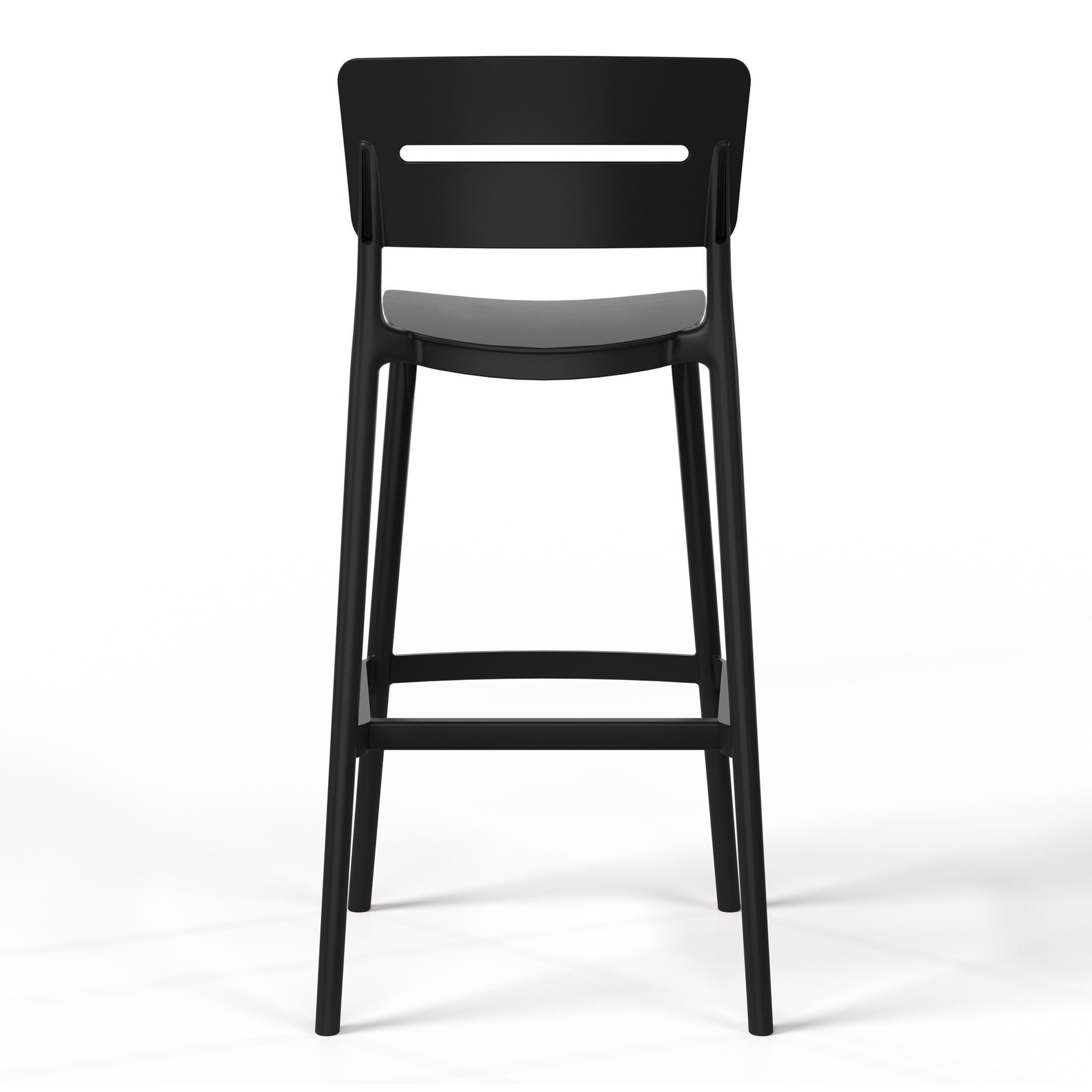Westin Furniture Seraphine Outdoor Bar Stool (Set of 2), Black, large