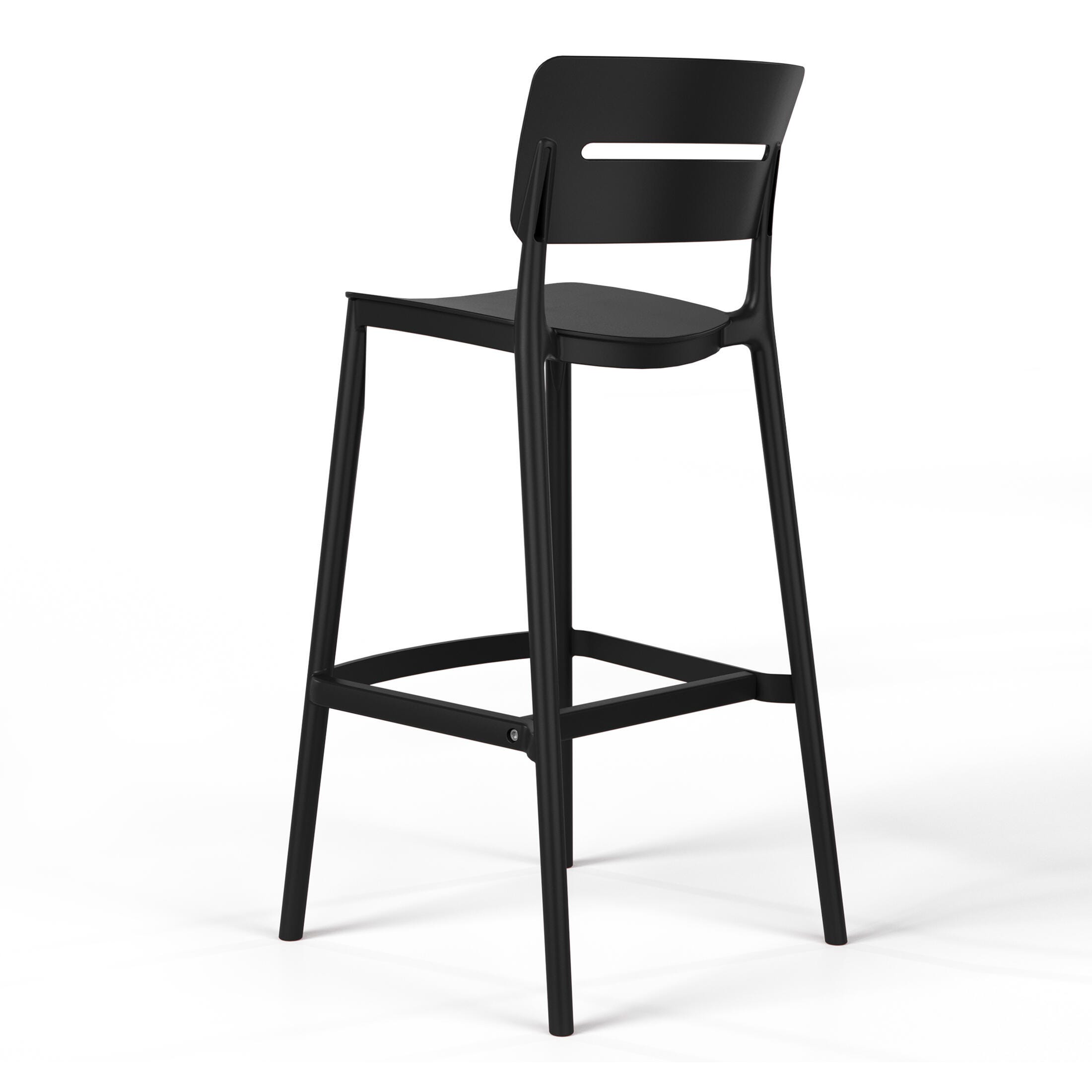 Westin Furniture Seraphine Outdoor Bar Stool (Set of 2), Black, large