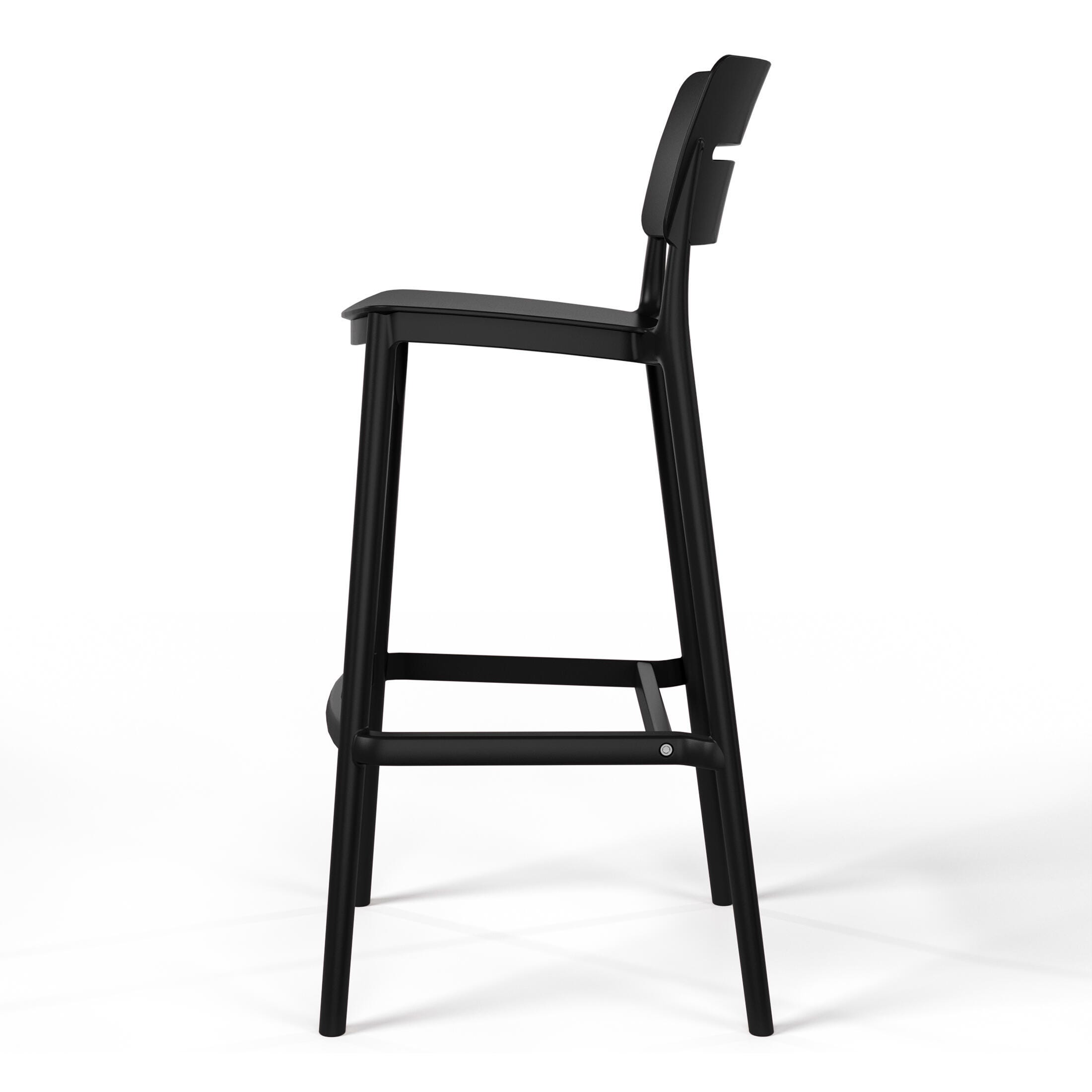Westin Furniture Seraphine Outdoor Bar Stool (Set of 2), Black, large