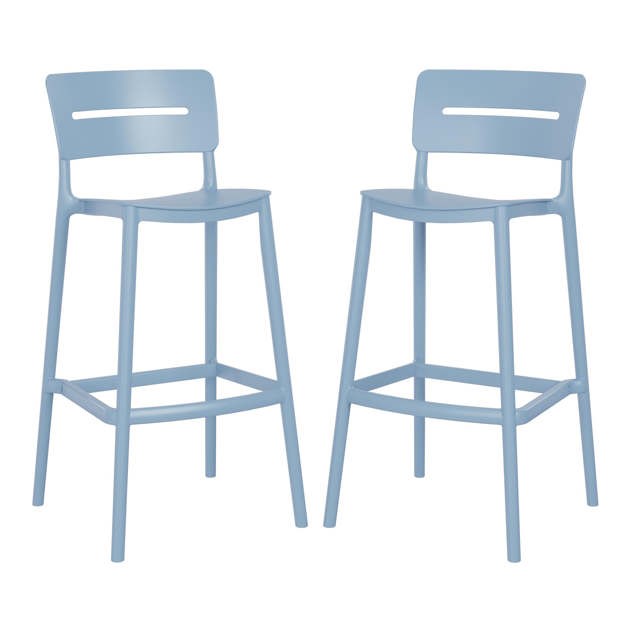 Westin Furniture Seraphine Outdoor Bar Stool (Set of 2), French Blue, large