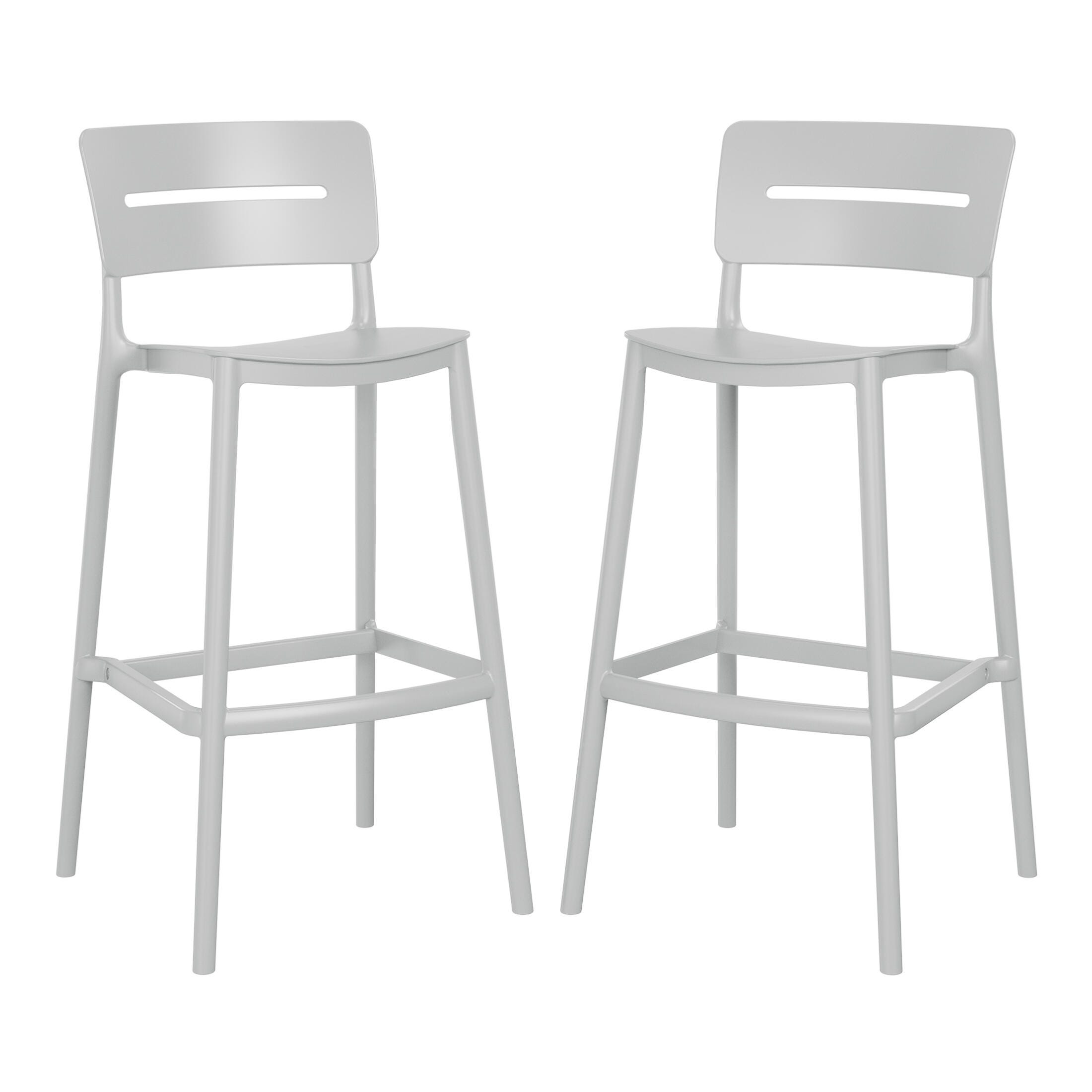Westin Furniture Seraphine Outdoor Bar Stool (Set of 2), Gray, large