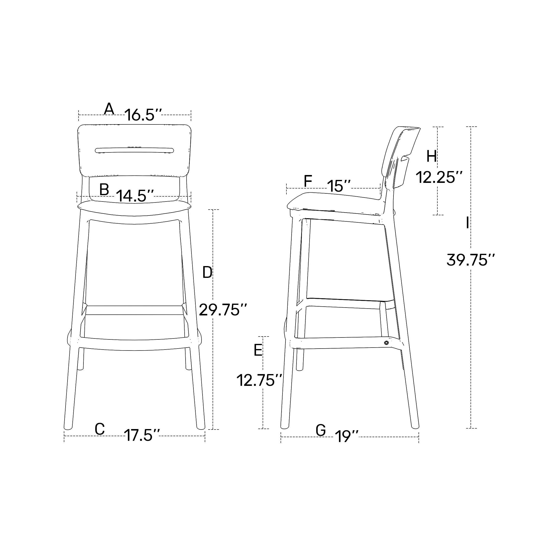 Westin Furniture Seraphine Outdoor Bar Stool (Set of 2), Navy Blue, large