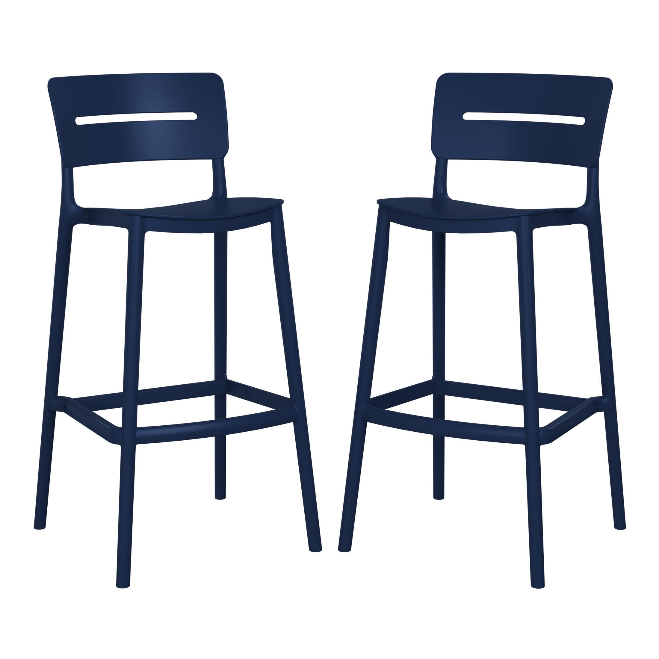 Westin Furniture Seraphine Outdoor Bar Stool (Set of 2), Navy Blue, large