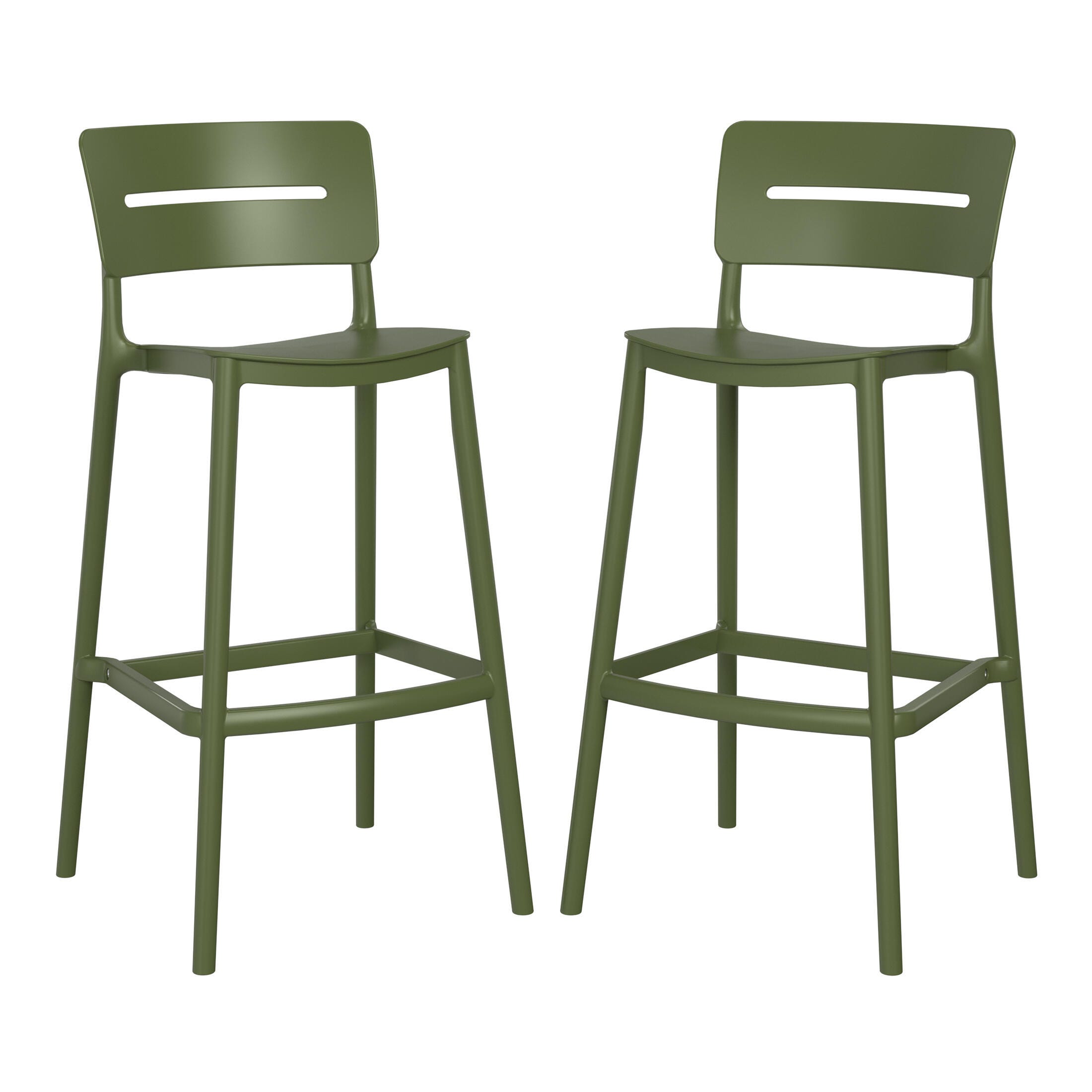 Westin Furniture Seraphine Outdoor Bar Stool (Set of 2), Olive Green, large