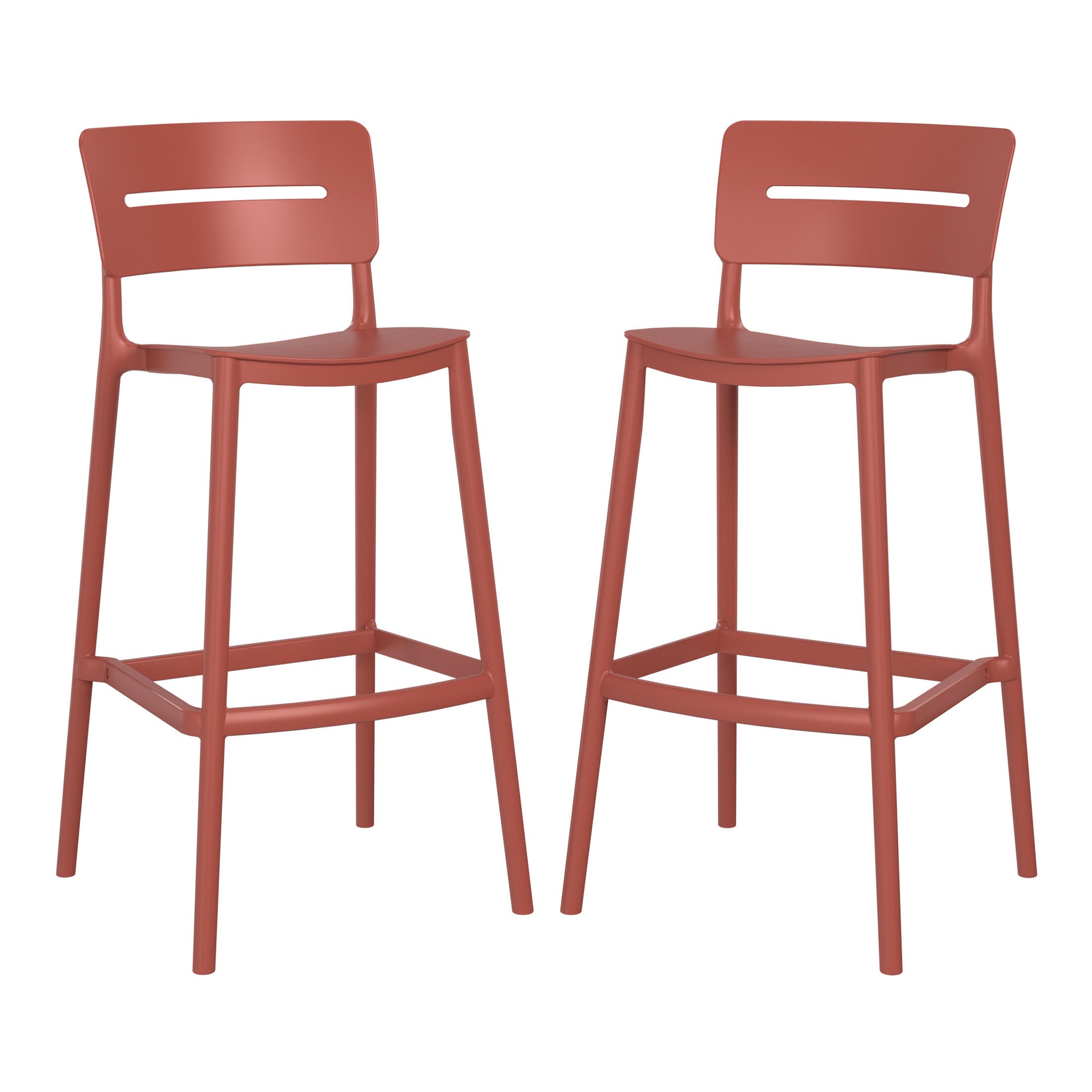 Westin Furniture Seraphine Outdoor Bar Stool (Set of 2), Red, large