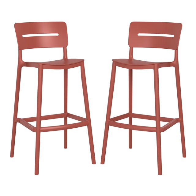 Westin Furniture Seraphine Outdoor Bar Stool (Set of 2), Red
