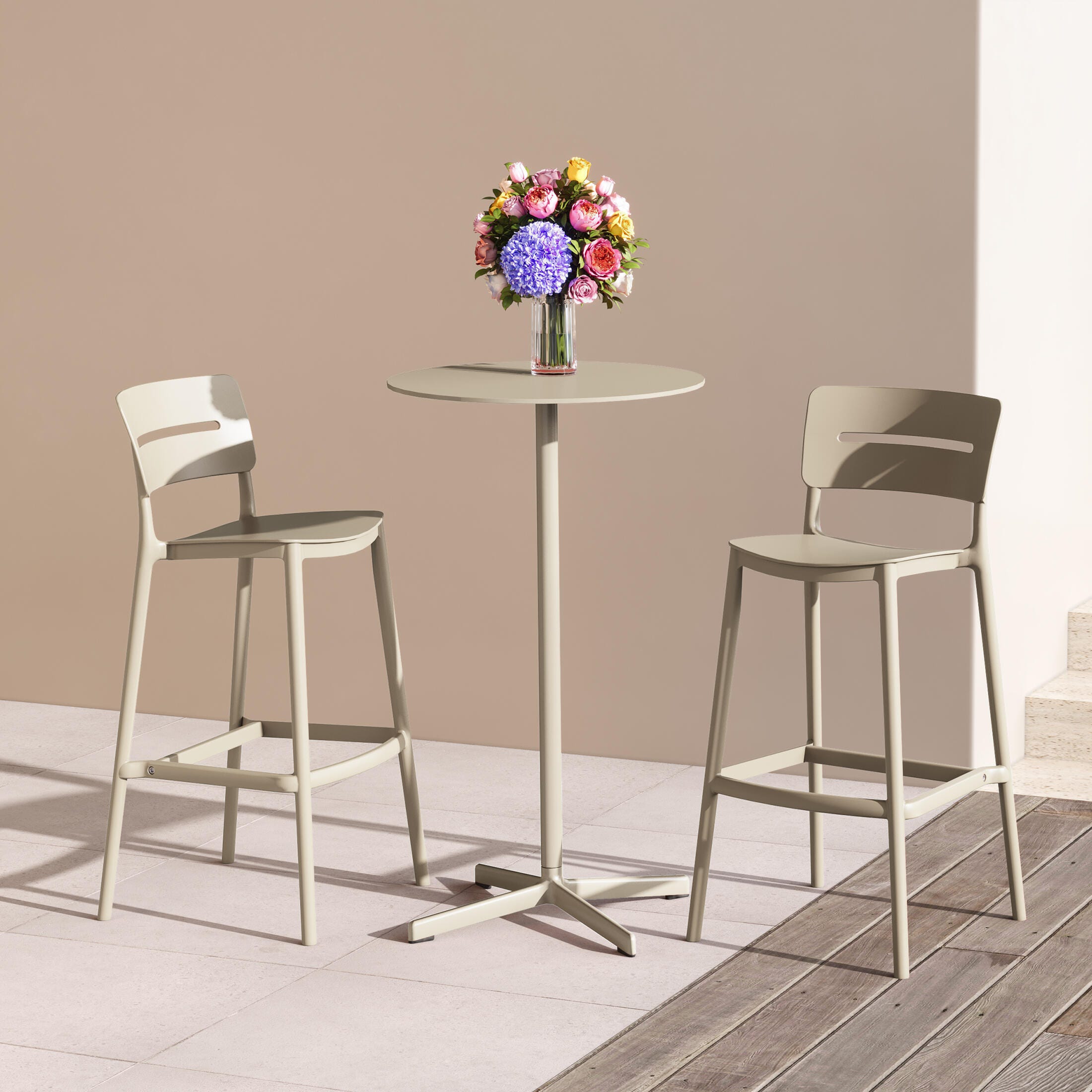 Westin Furniture Seraphine Outdoor Bar Stool (Set of 2), Sand, rollover