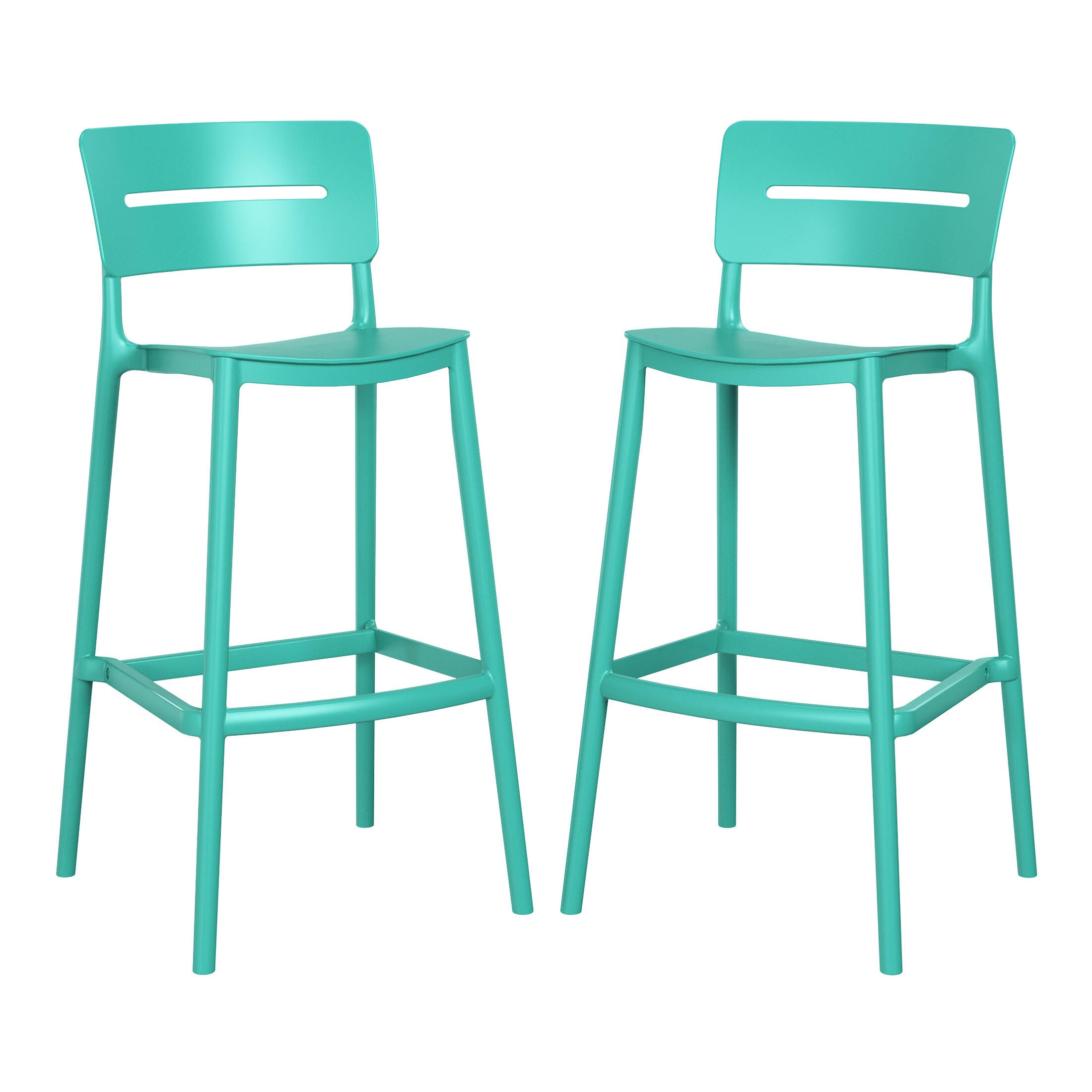 Westin Furniture Seraphine Outdoor Bar Stool (Set of 2), Turquoise, large