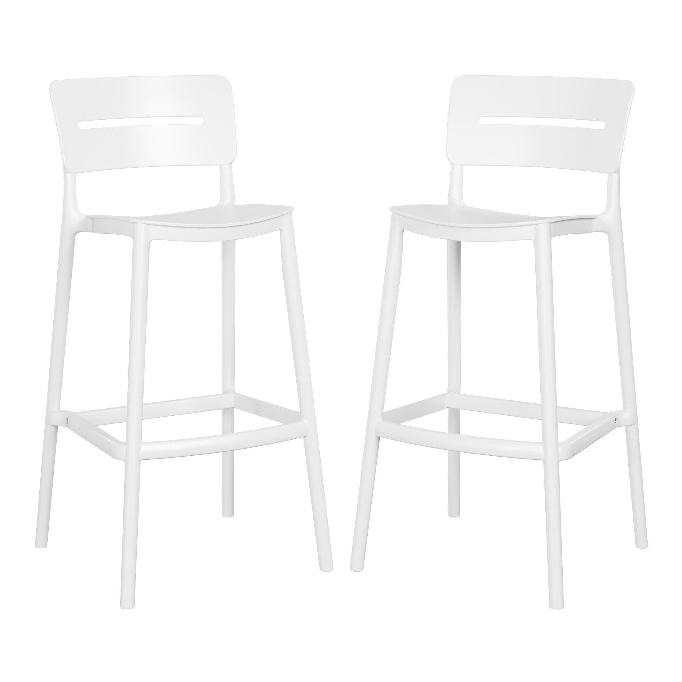 Westin Furniture Seraphine Outdoor Bar Stool (Set of 2), White, large