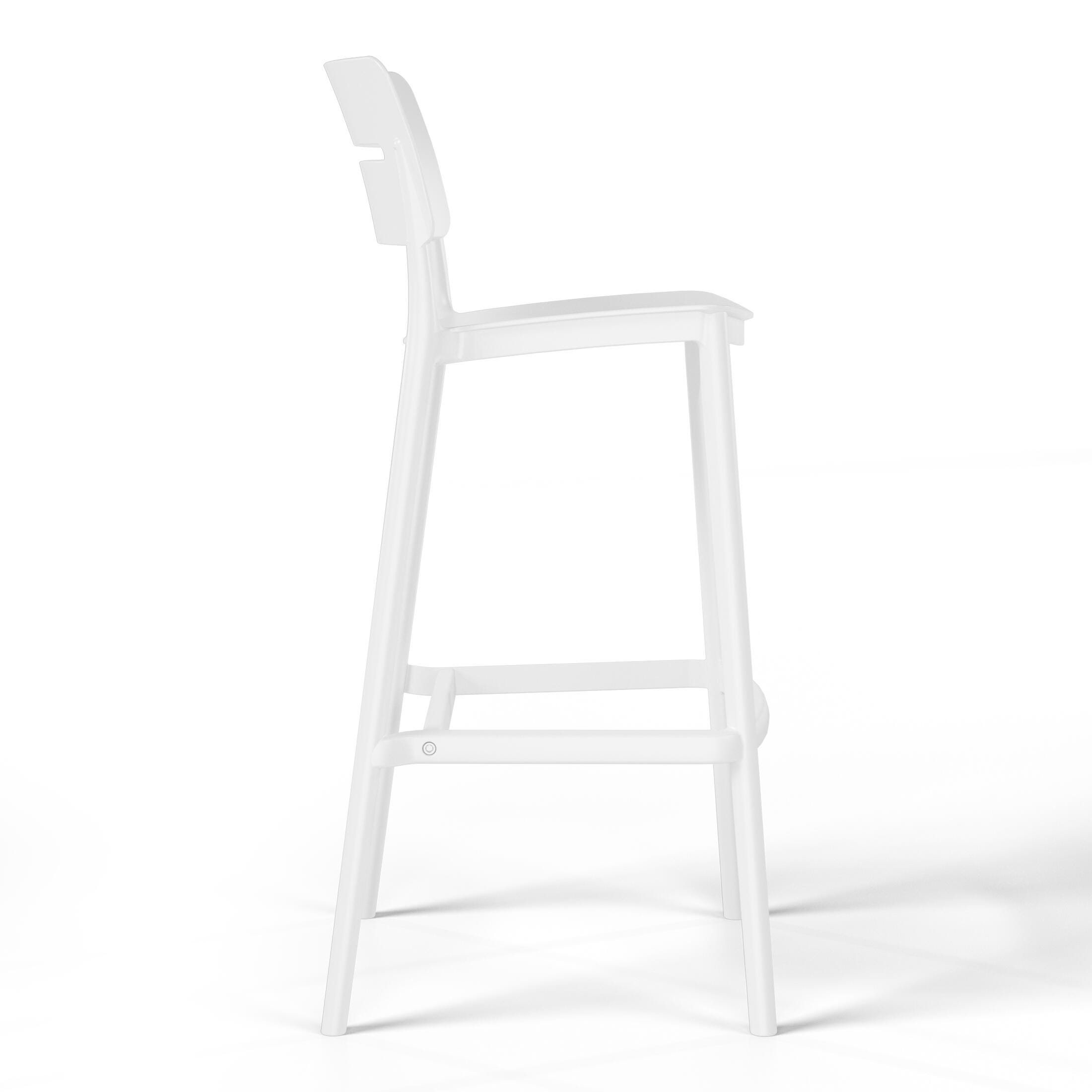 Westin Furniture Seraphine Outdoor Bar Stool (Set of 2), White, large