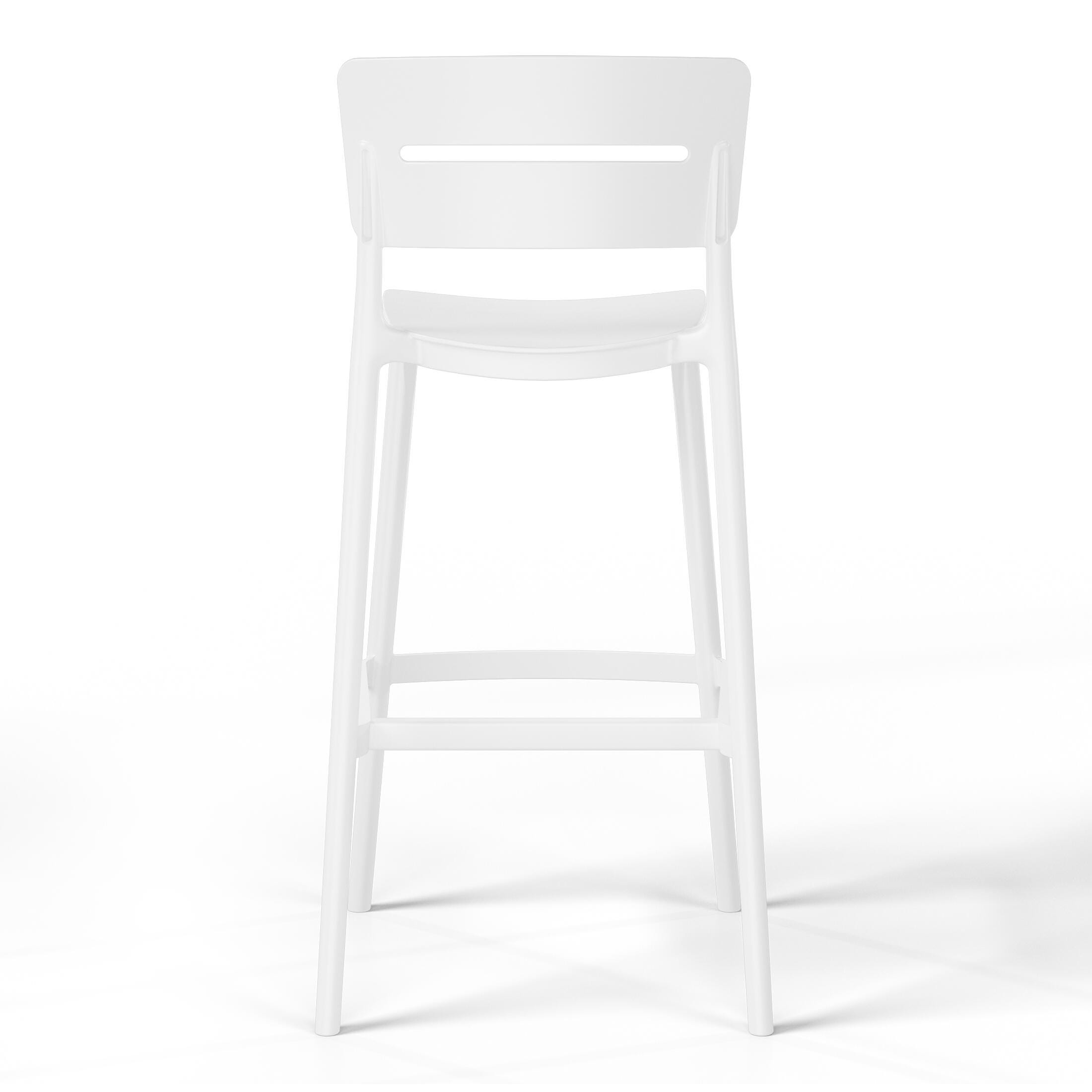 Westin Furniture Seraphine Outdoor Bar Stool (Set of 2), White, large