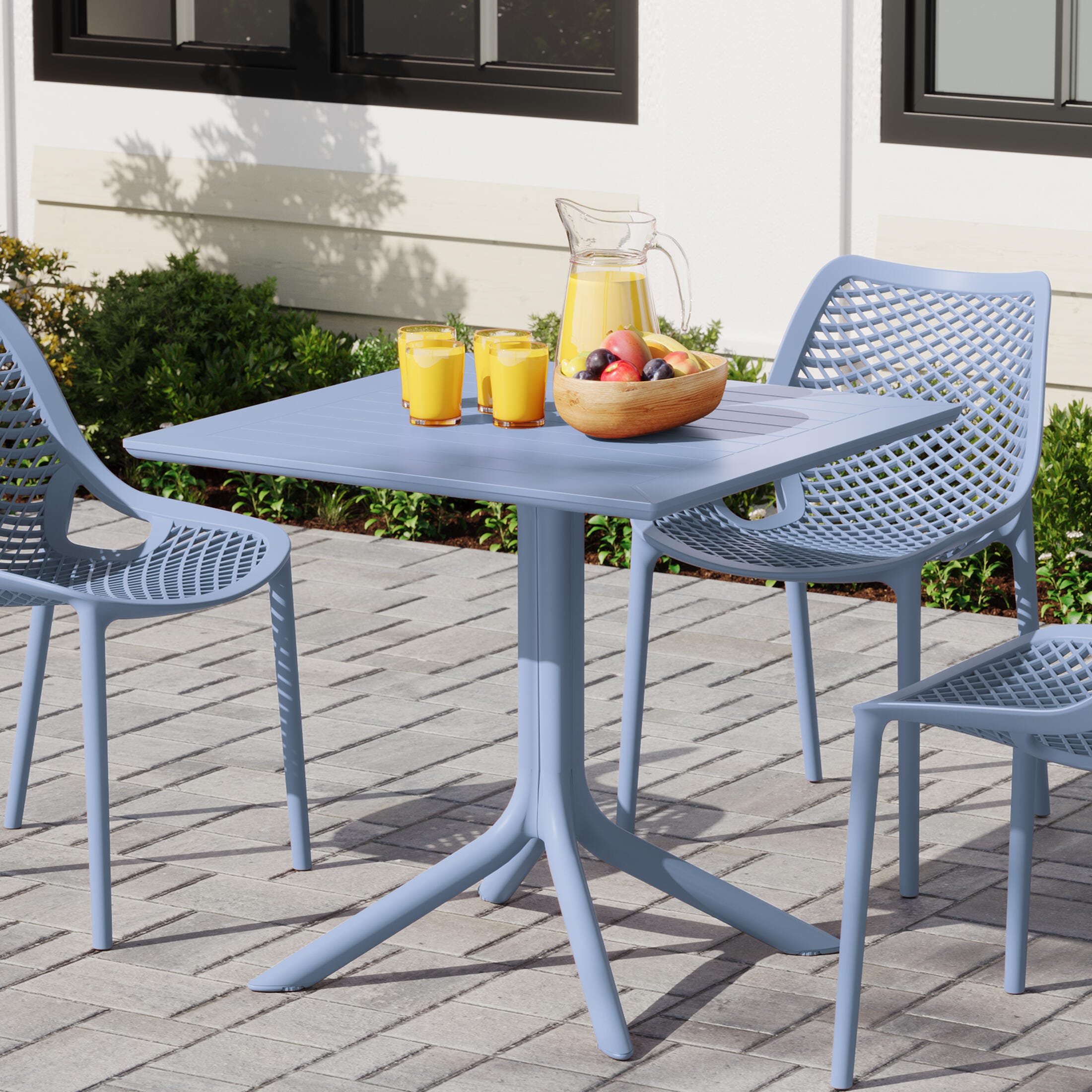 Westin Furniture Isla Square Outdoor Dining Table, French Blue