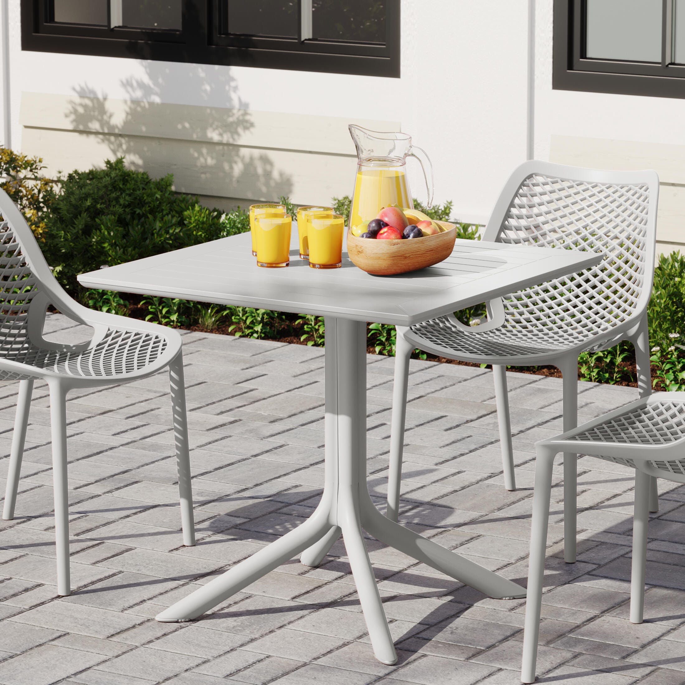 Westin Furniture Isla Square Outdoor Dining Table, Gray, large