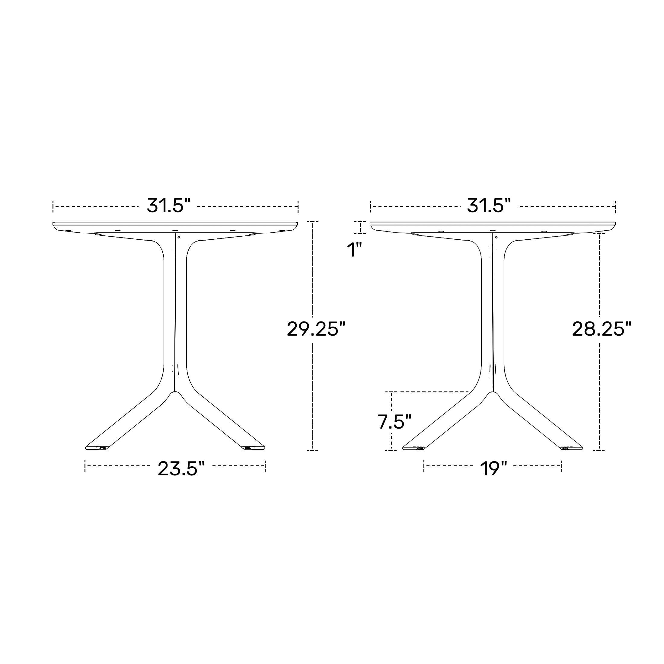 Westin Furniture Isla Square Outdoor Dining Table, Turquoise, large