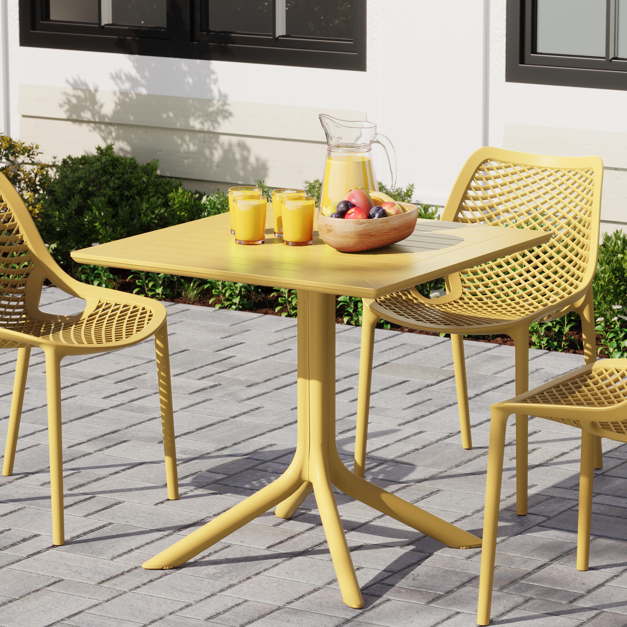Westin Furniture Isla Square Outdoor Dining Table, Yellow, rollover