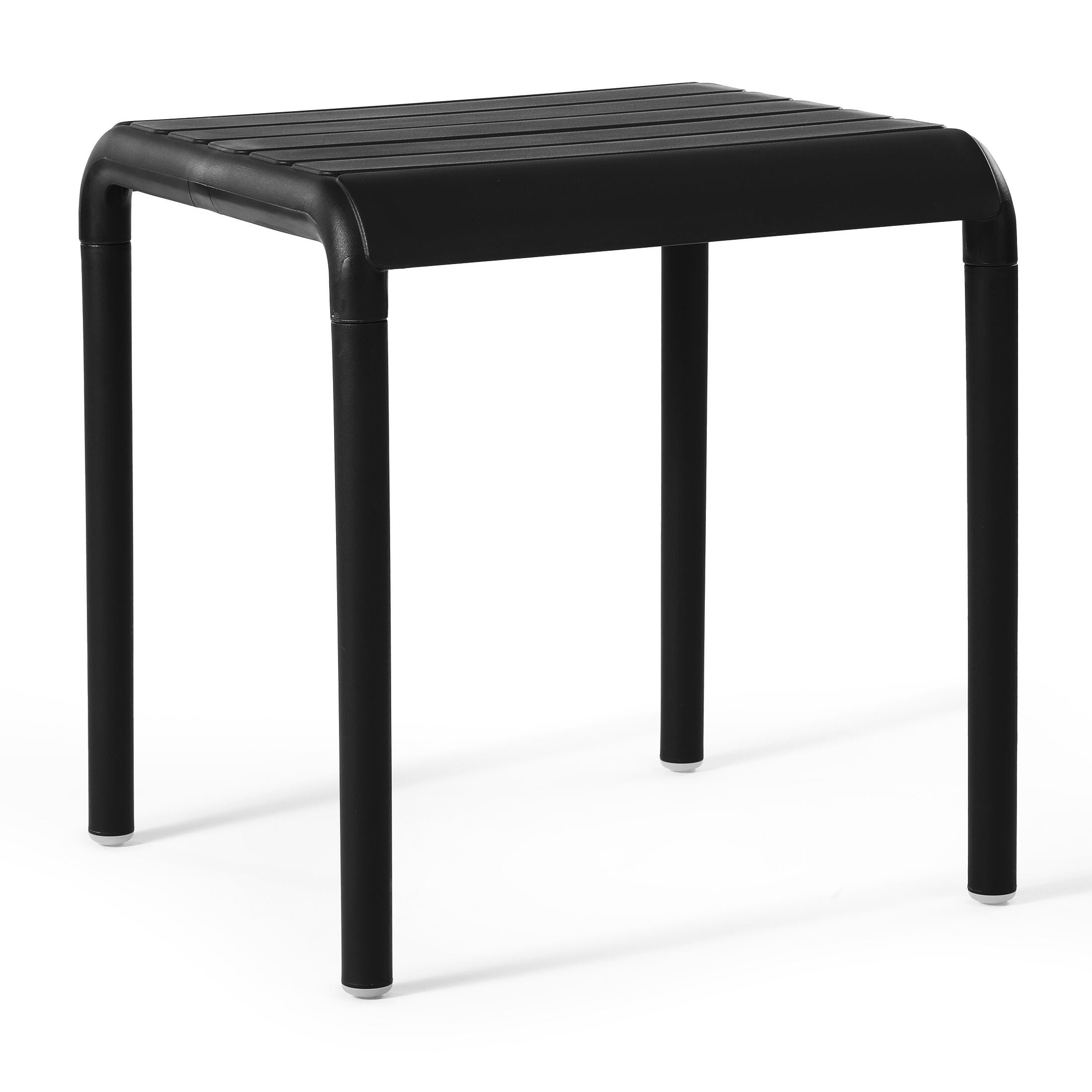 Westin Furniture Lucienne Square Outdoor Side Table (Set of 2), Black, large
