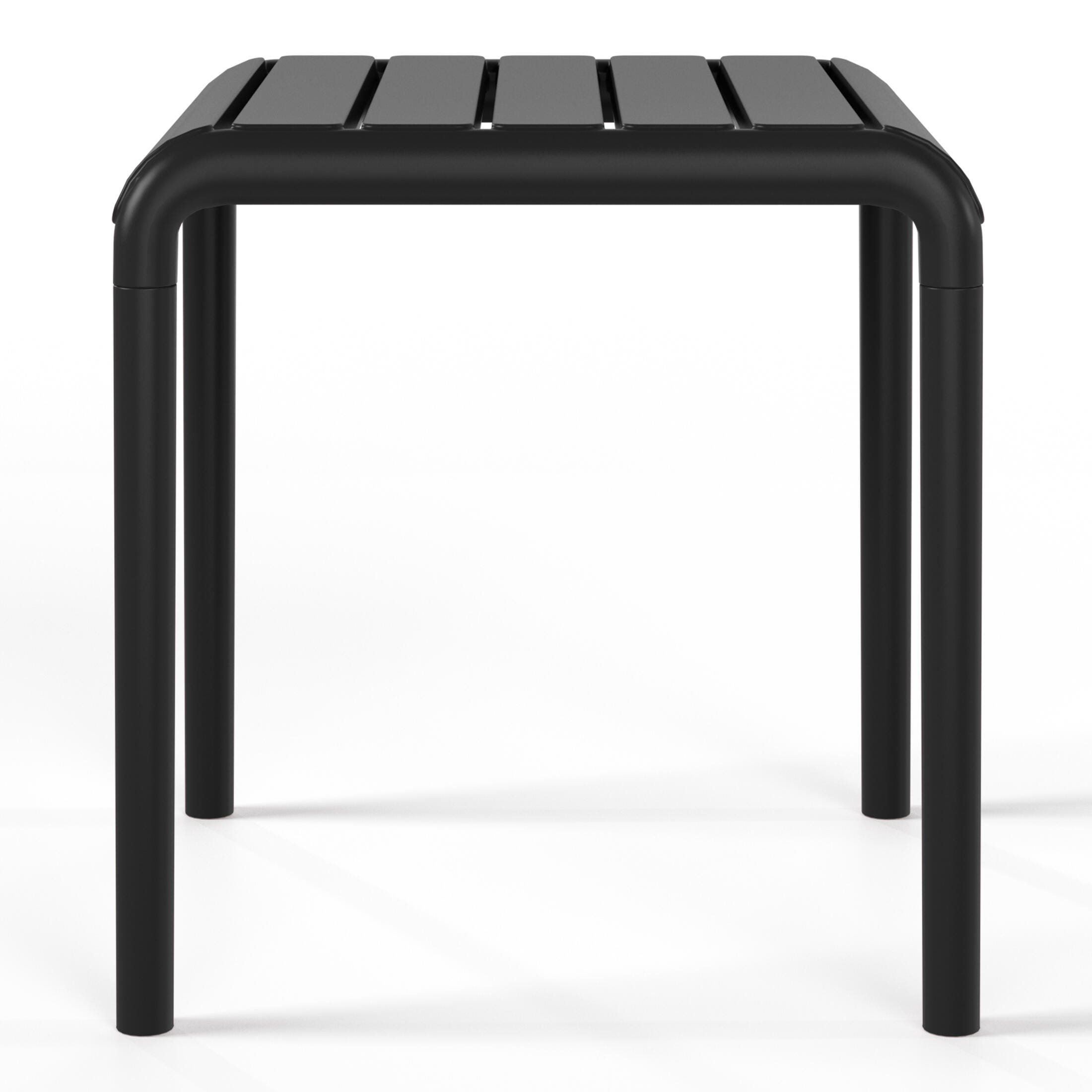 Westin Furniture Lucienne Square Outdoor Side Table (Set of 2), Black, large