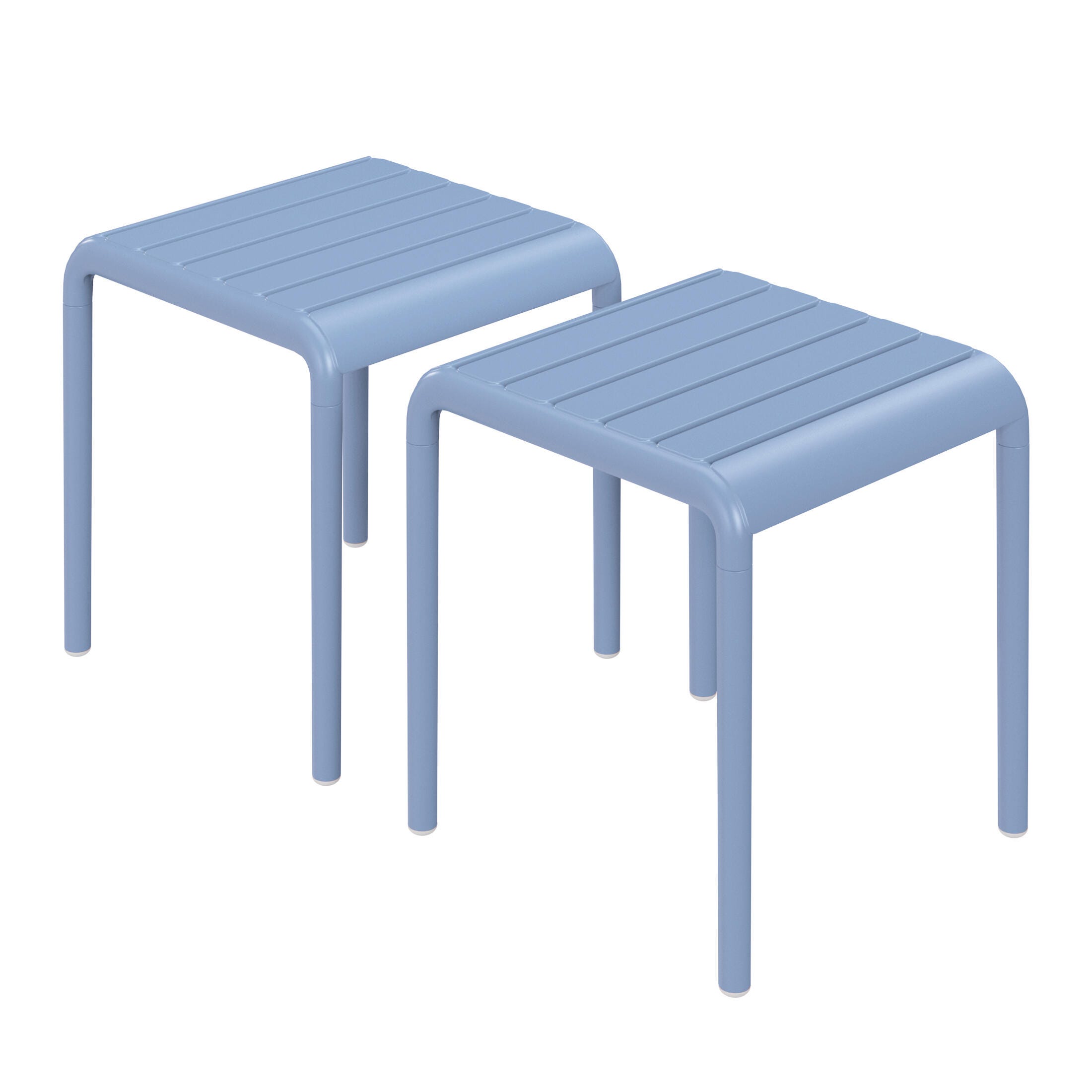 Westin Furniture Lucienne Square Outdoor Side Table (Set of 2), French Blue, large