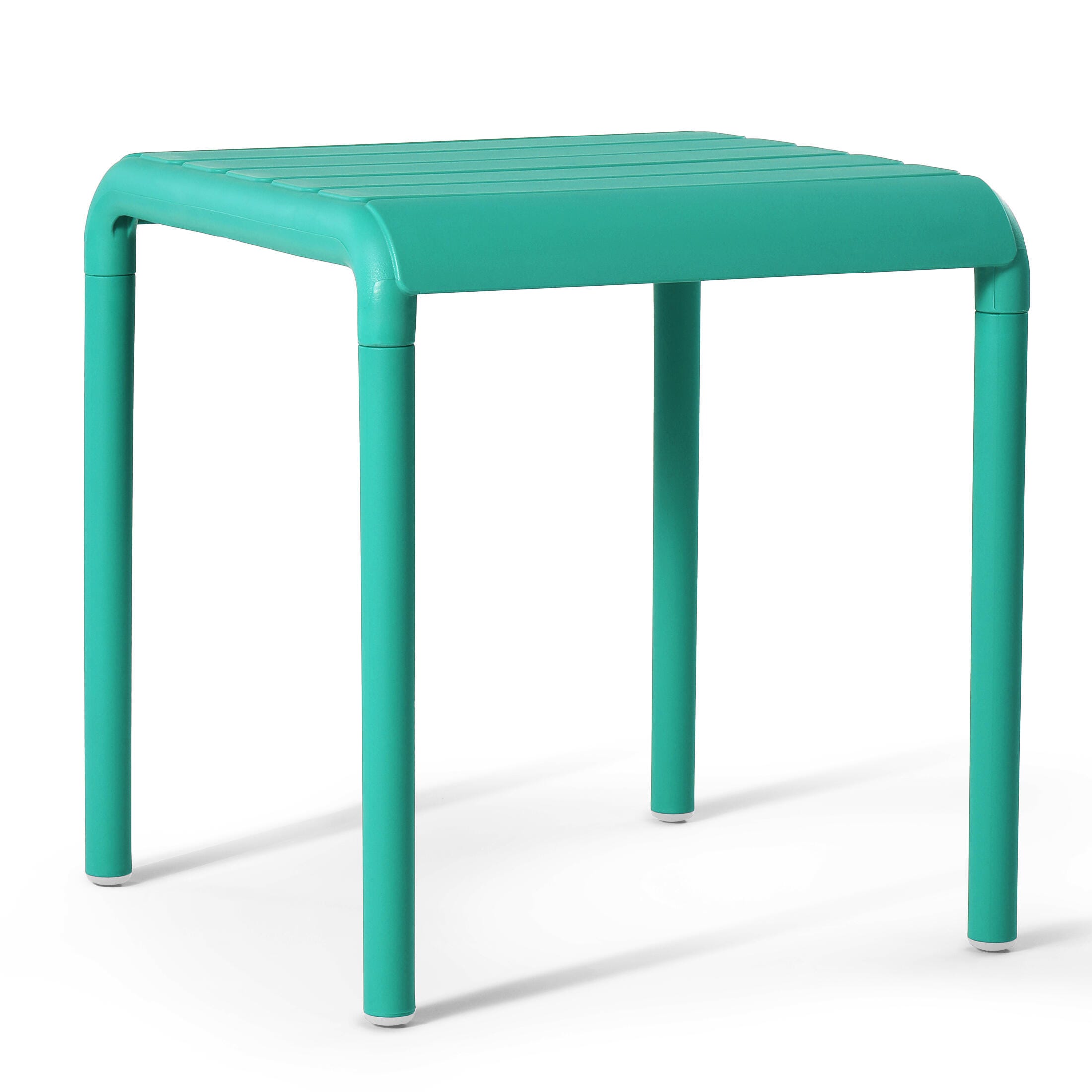 Westin Furniture Lucienne Square Outdoor Side Table (Set of 2), Turquoise, large