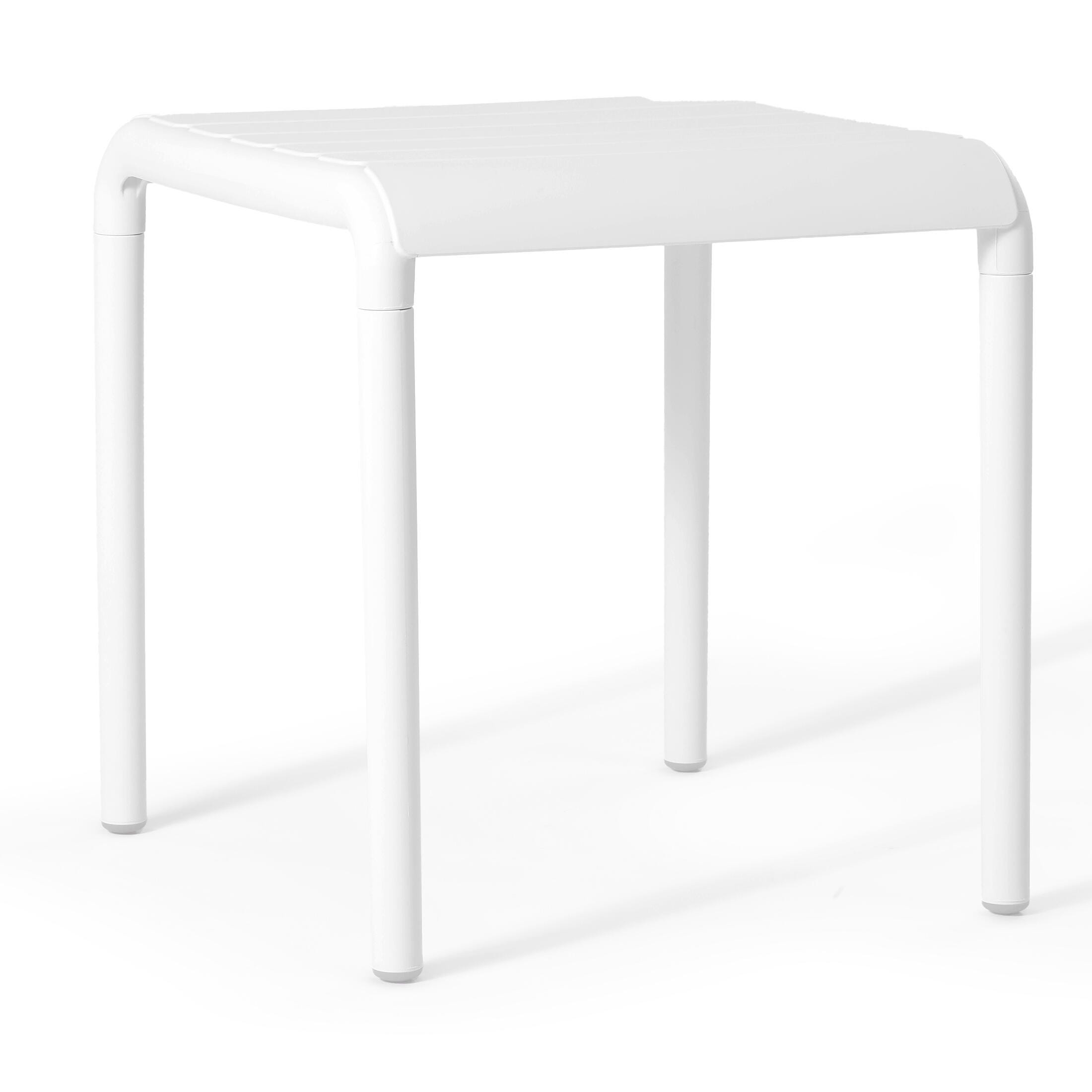 Westin Furniture Lucienne Square Outdoor Side Table (Set of 2), White, large