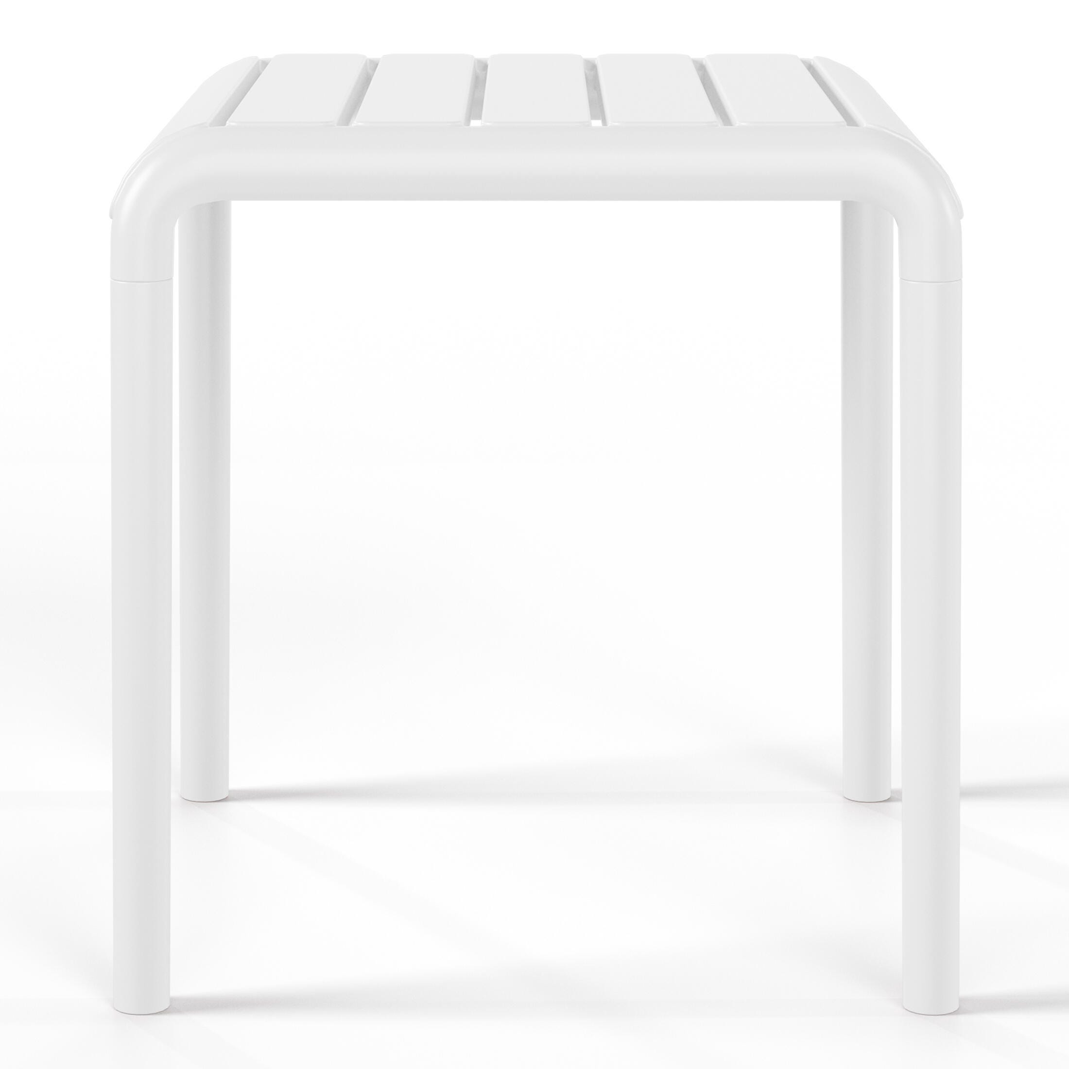 Westin Furniture Lucienne Square Outdoor Side Table (Set of 2), White, large