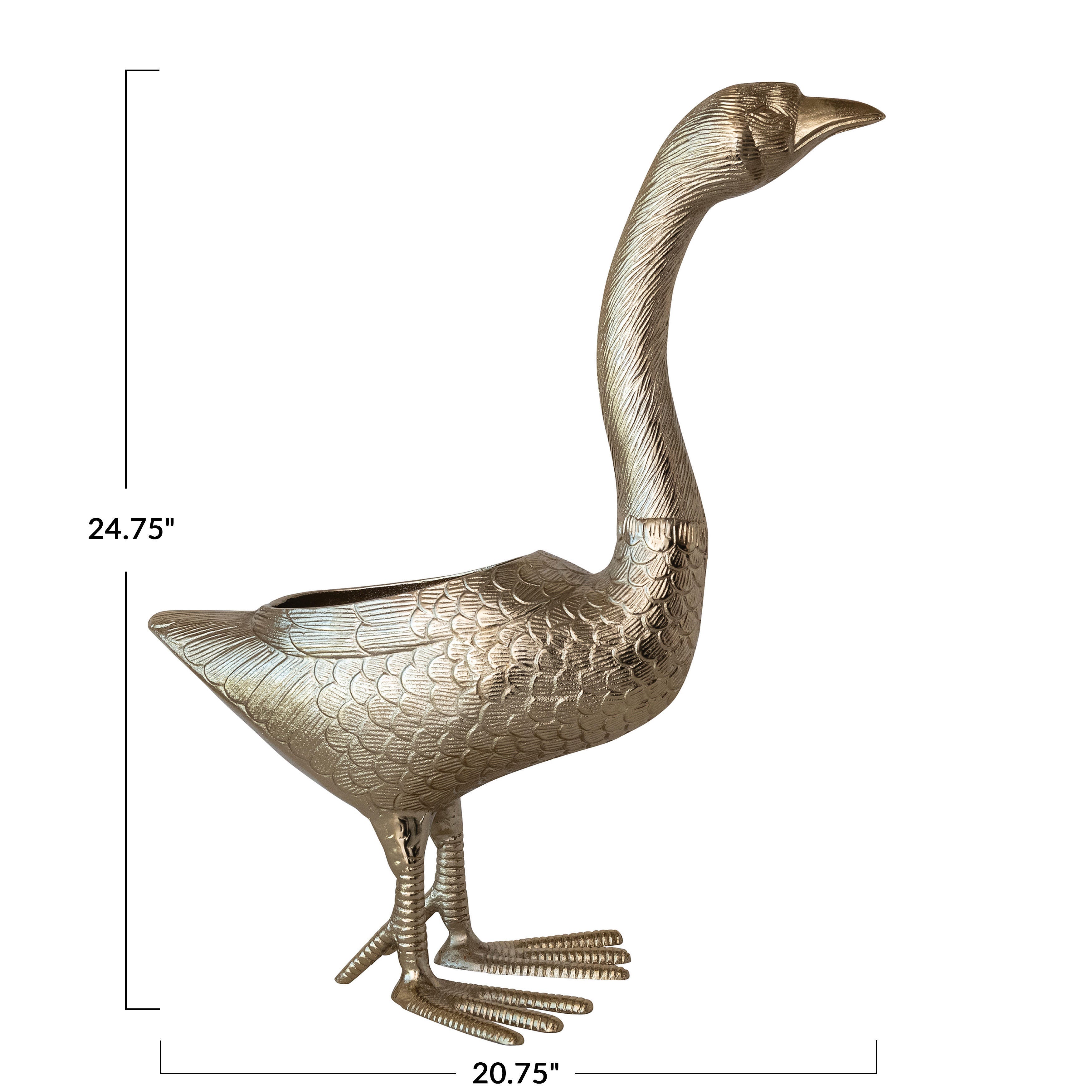 Storied Home Outdoor Goose Shaped Planter, , large