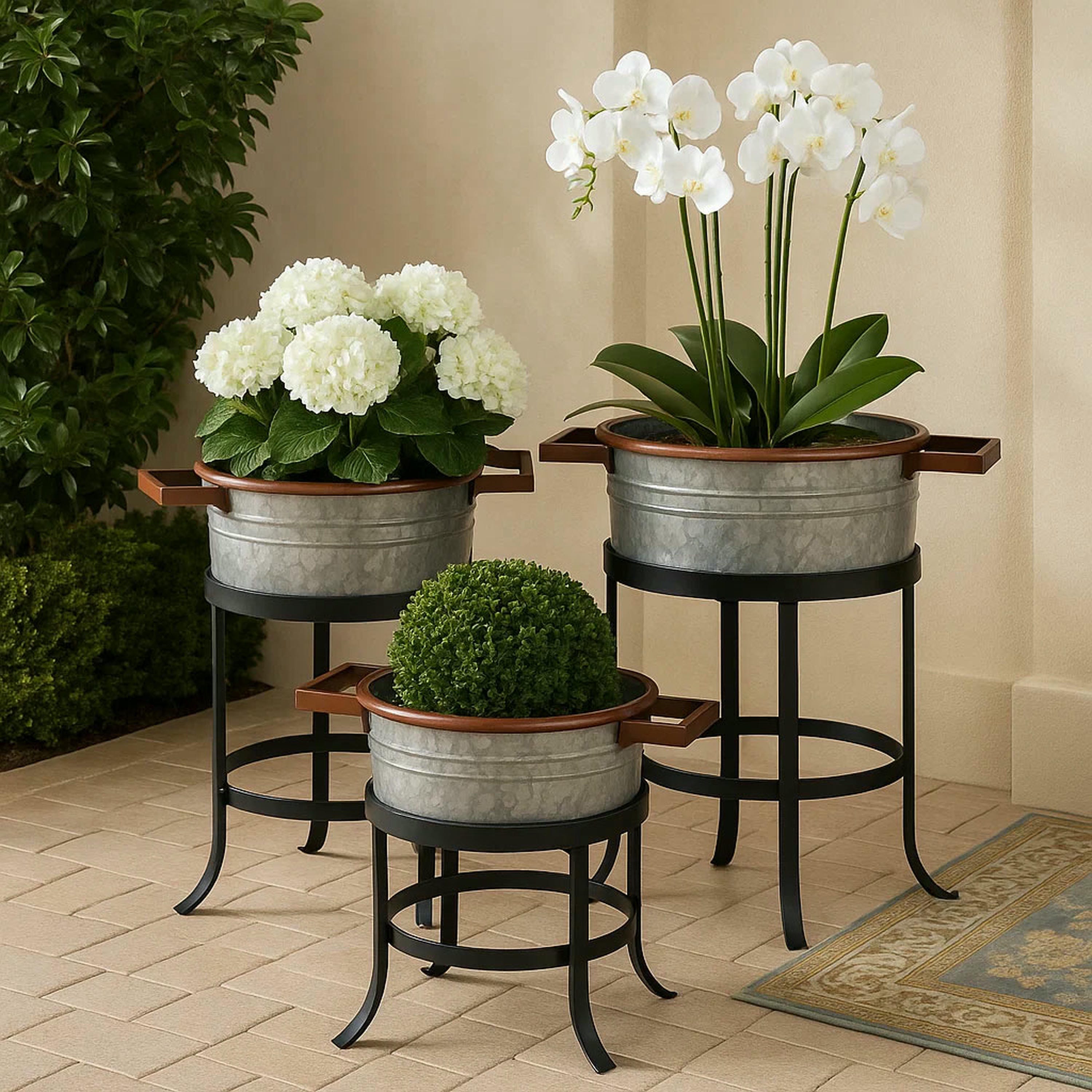 The Urban Port Outdoor Round Planter (Set of 3), , large