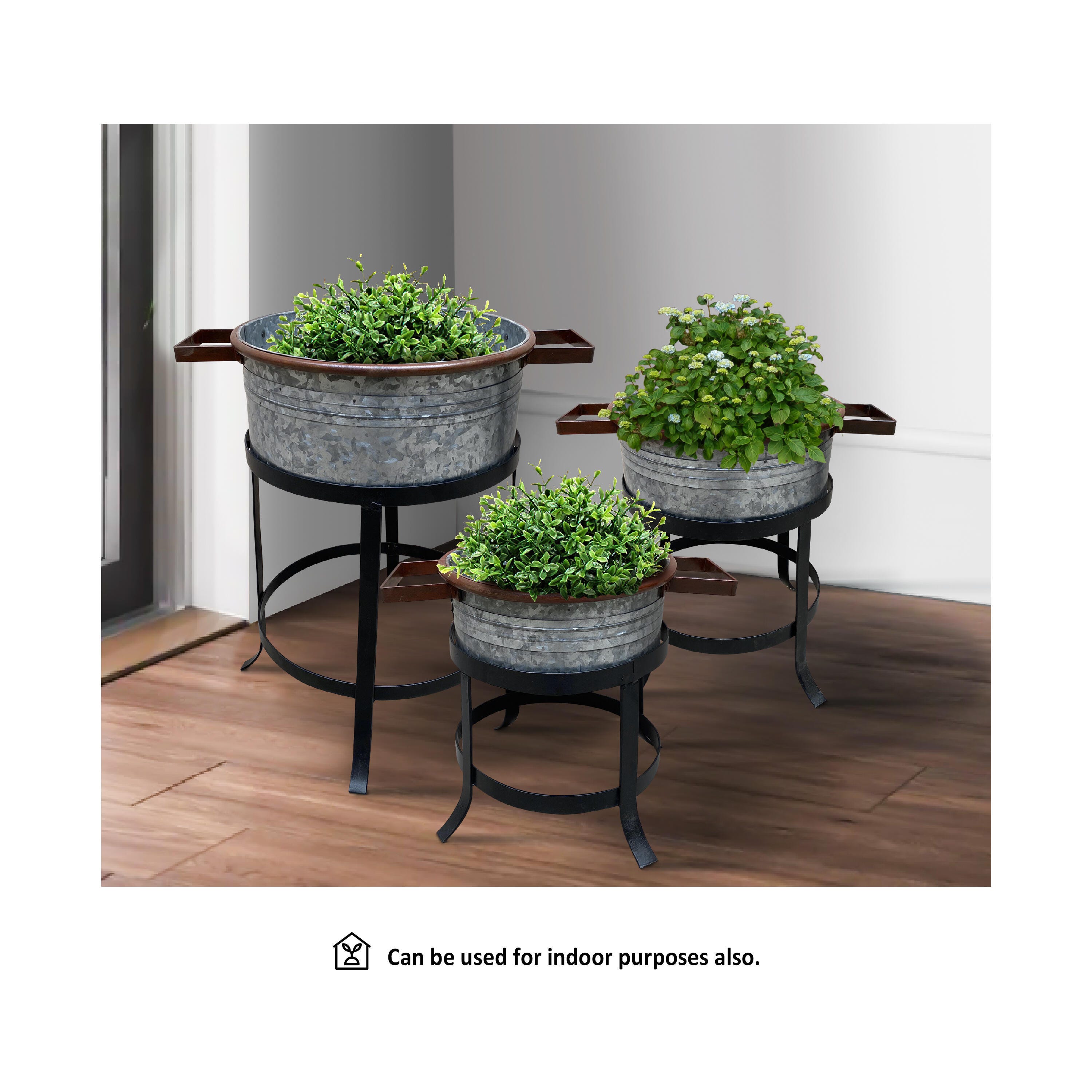 The Urban Port Outdoor Round Planter (Set of 3), , large