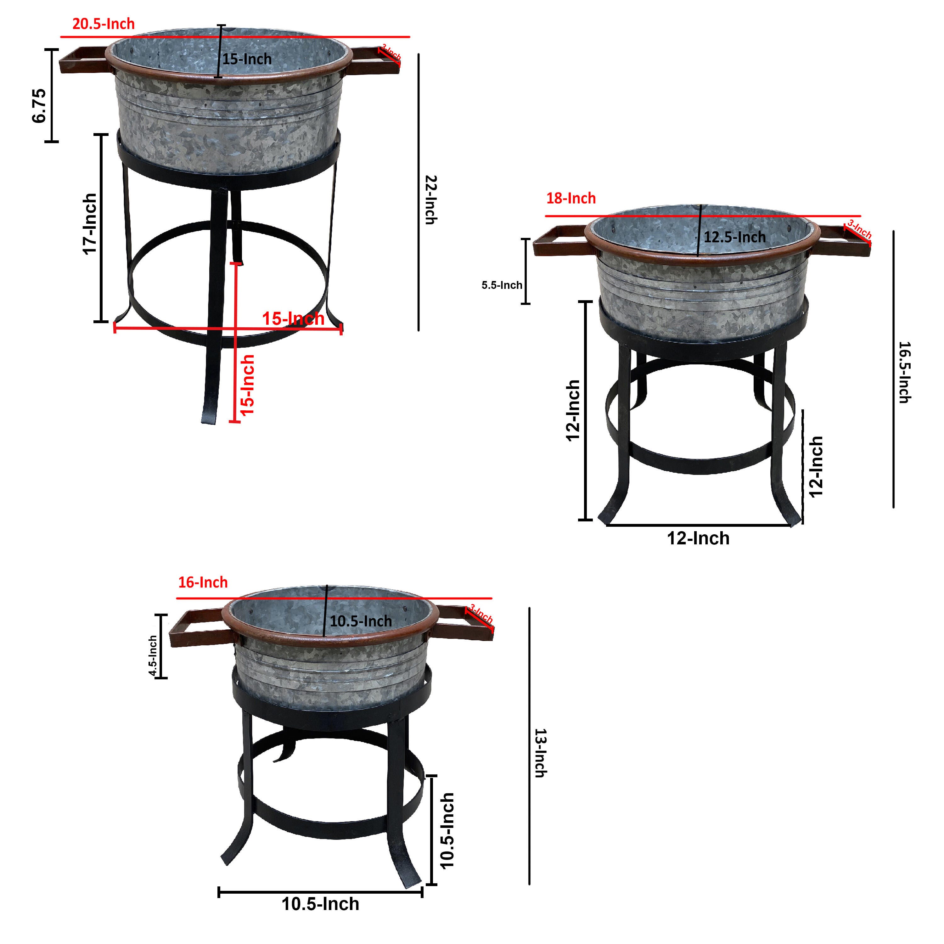 The Urban Port Outdoor Round Planter (Set of 3), , large