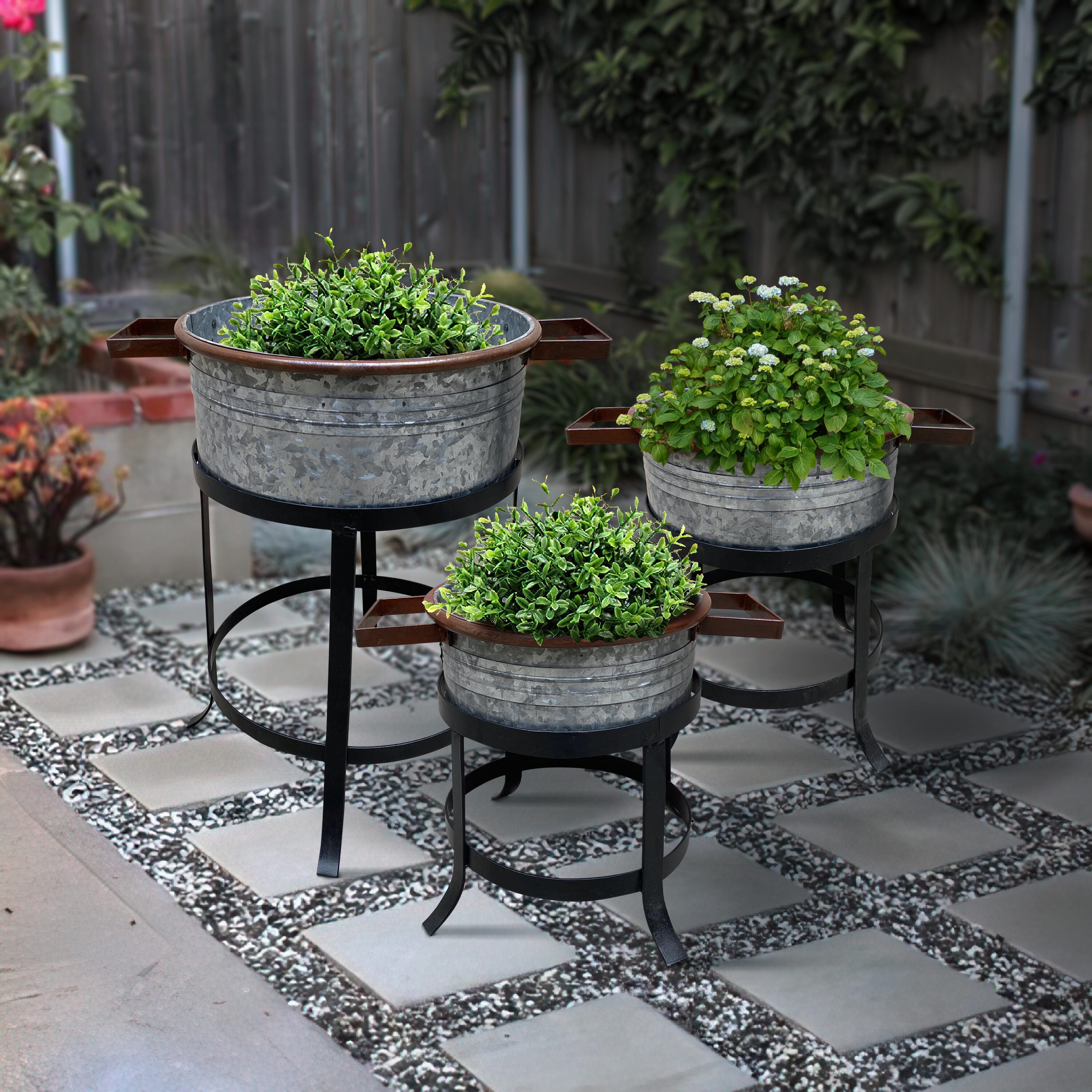 The Urban Port Outdoor Round Planter (Set of 3), , large