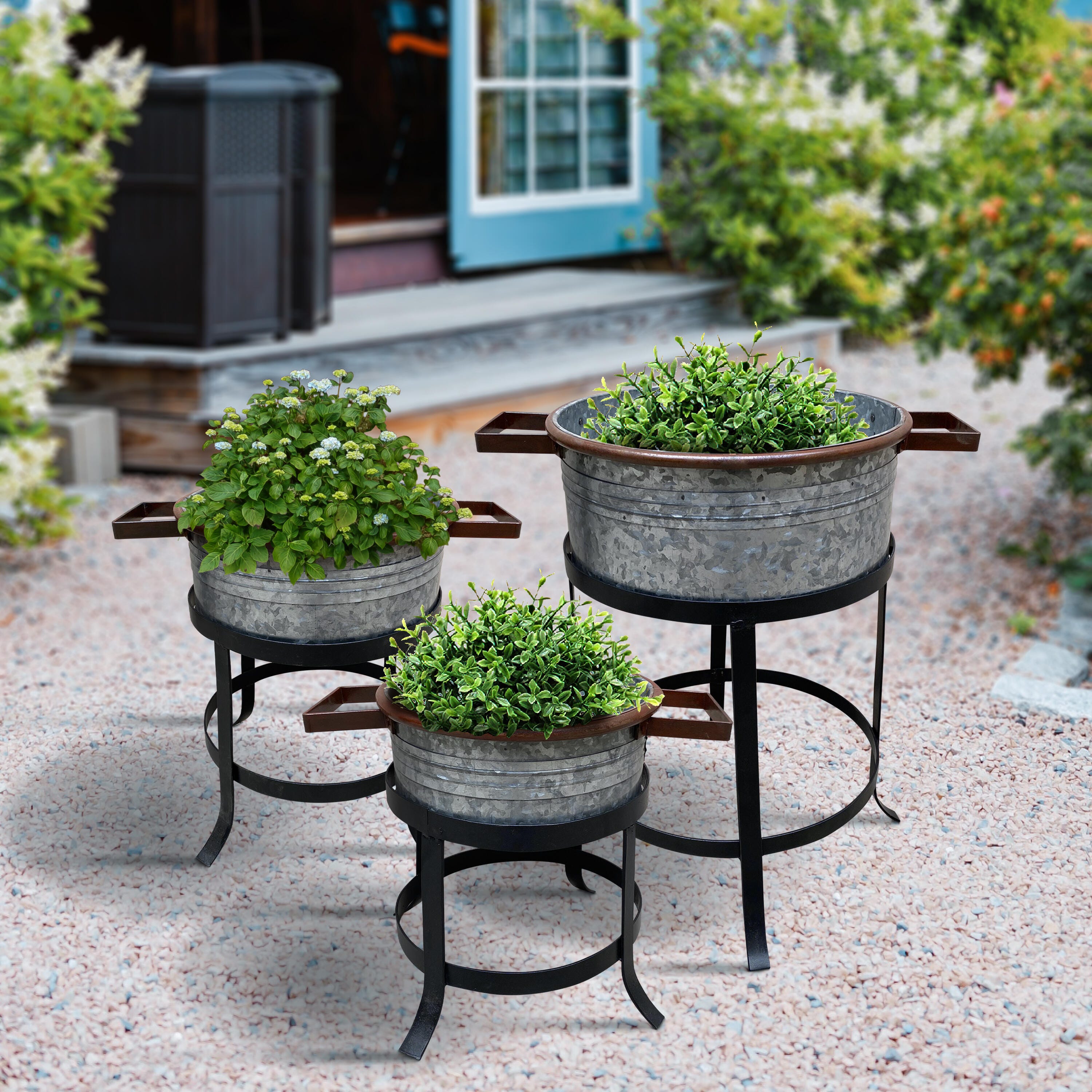 The Urban Port Outdoor Round Planter (Set of 3), , large