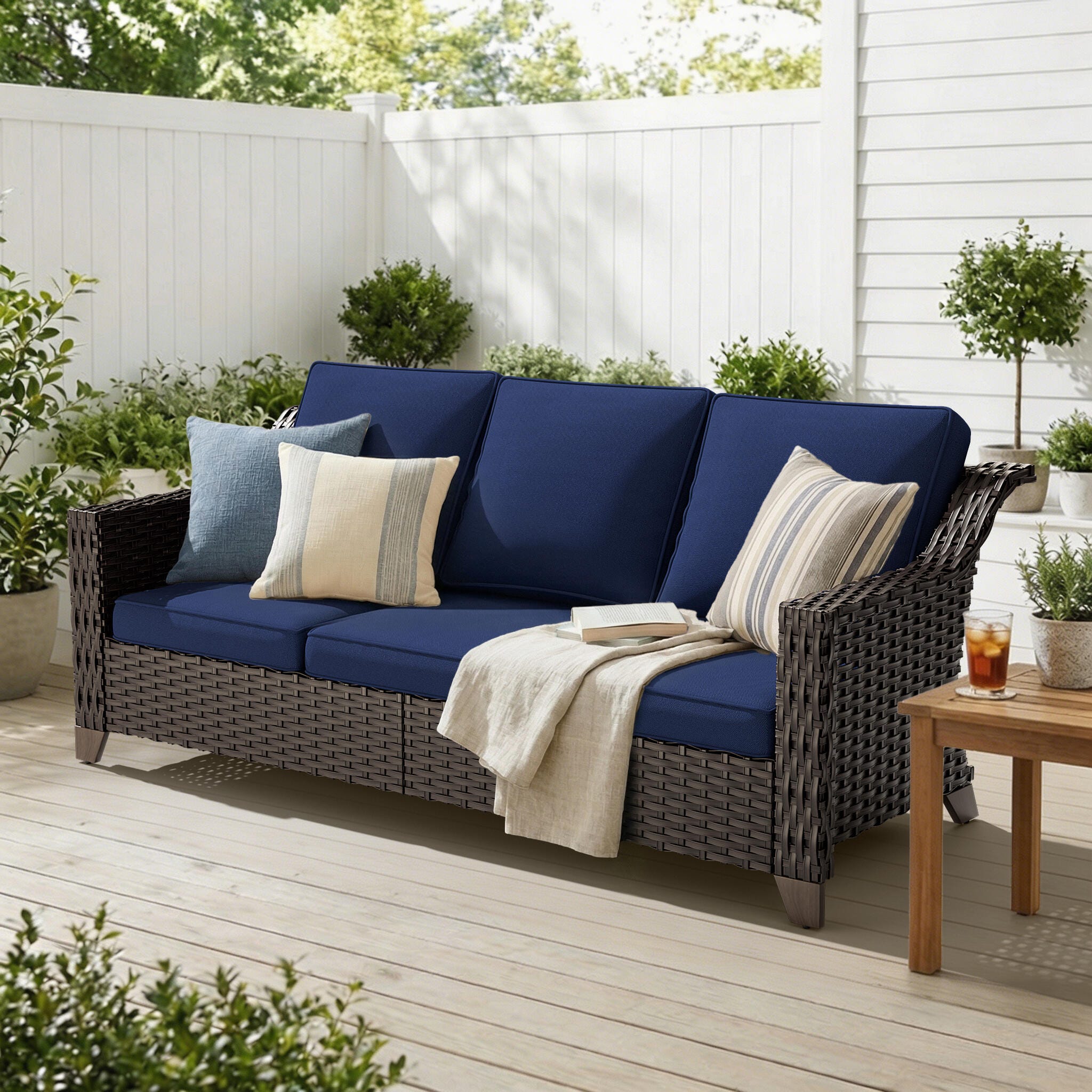 MORN HILL Sunset Cove Outdoor Sofa, Blue, rollover