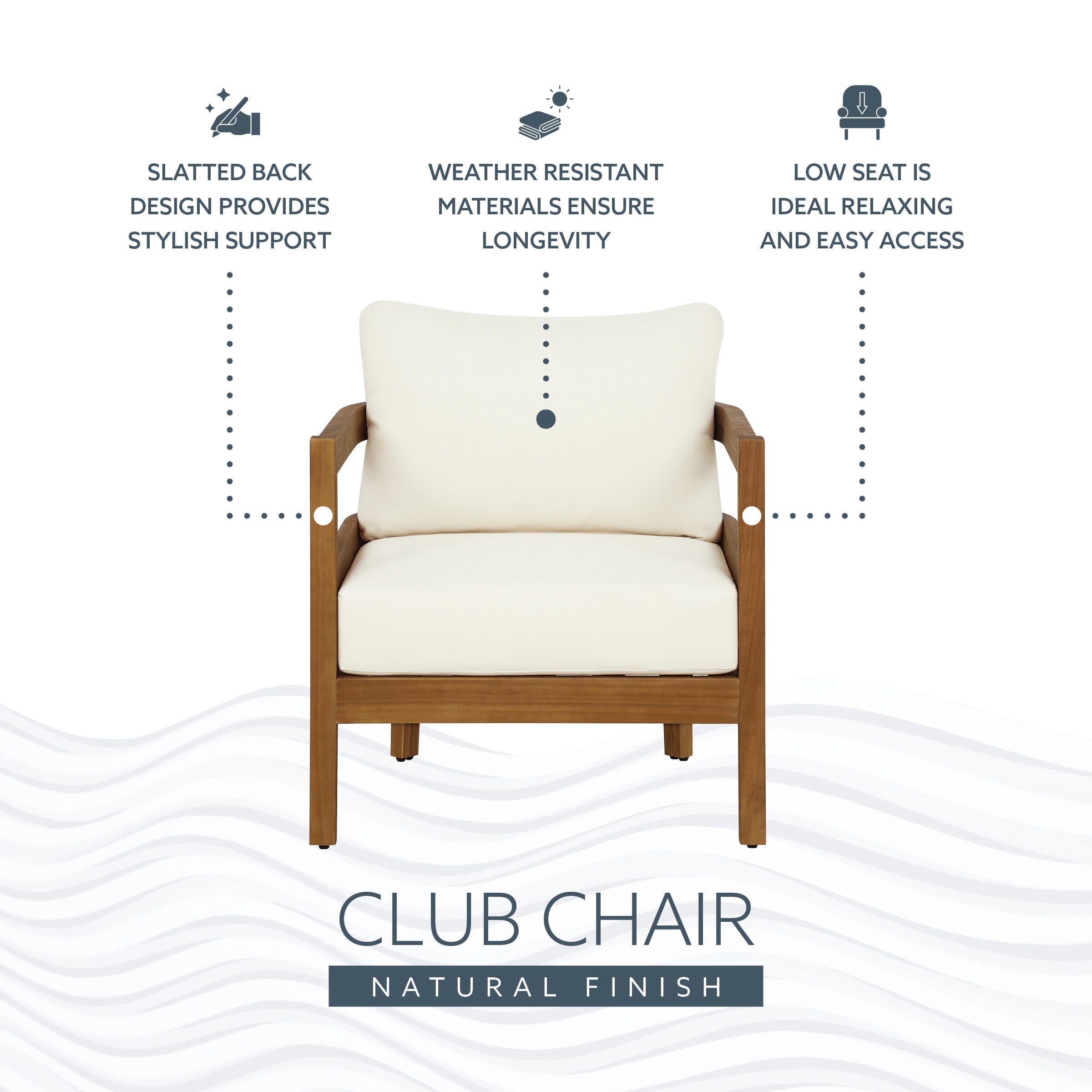 Linon Creston Outdoor Lounge Chair, , large