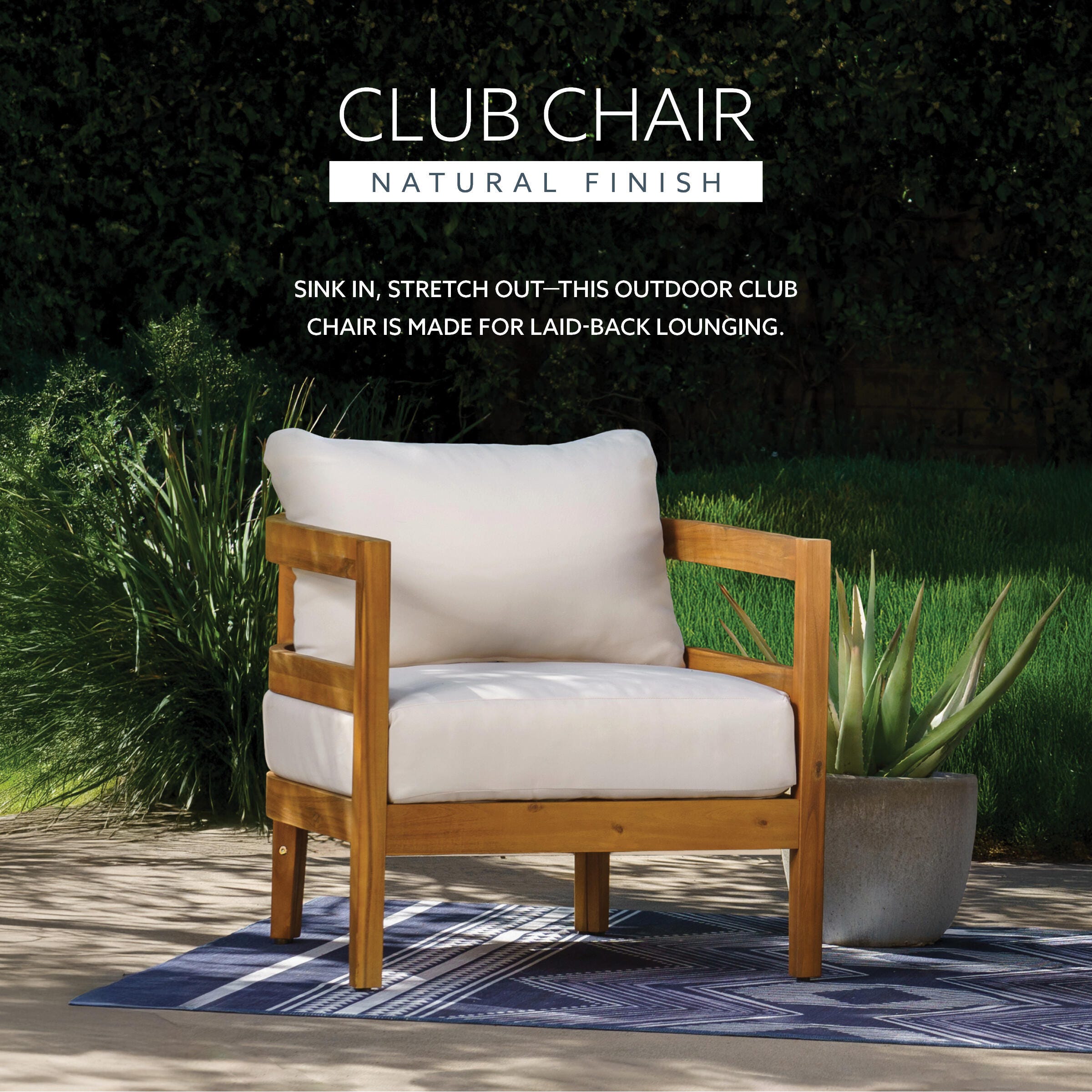 Linon Creston Outdoor Lounge Chair, , large