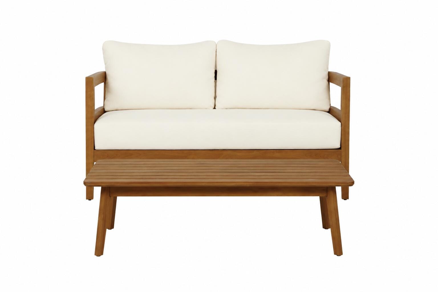 Linon Creston Outdoor Loveseat and Cocktail Table, , large
