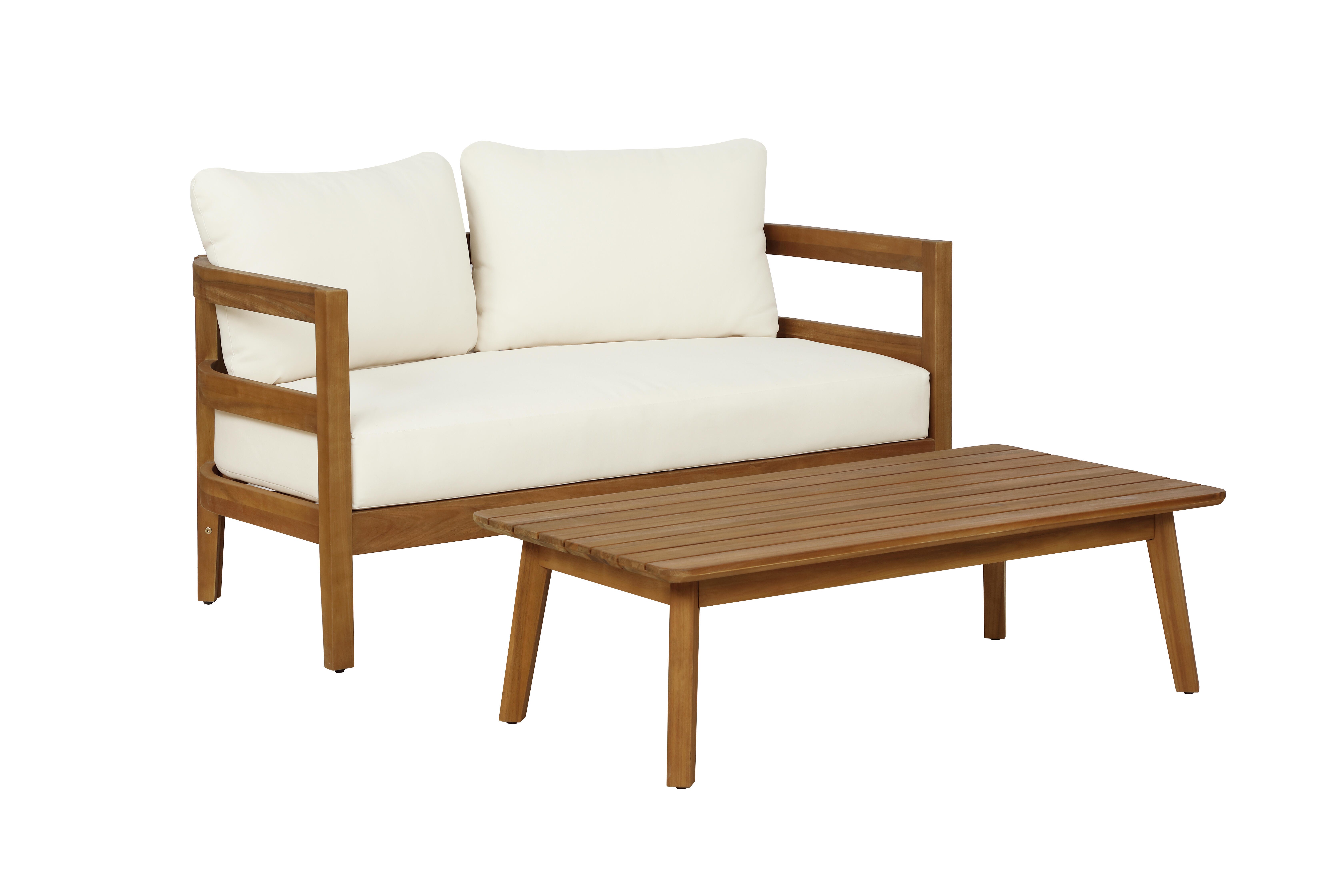 Linon Creston Outdoor Loveseat and Cocktail Table, , large