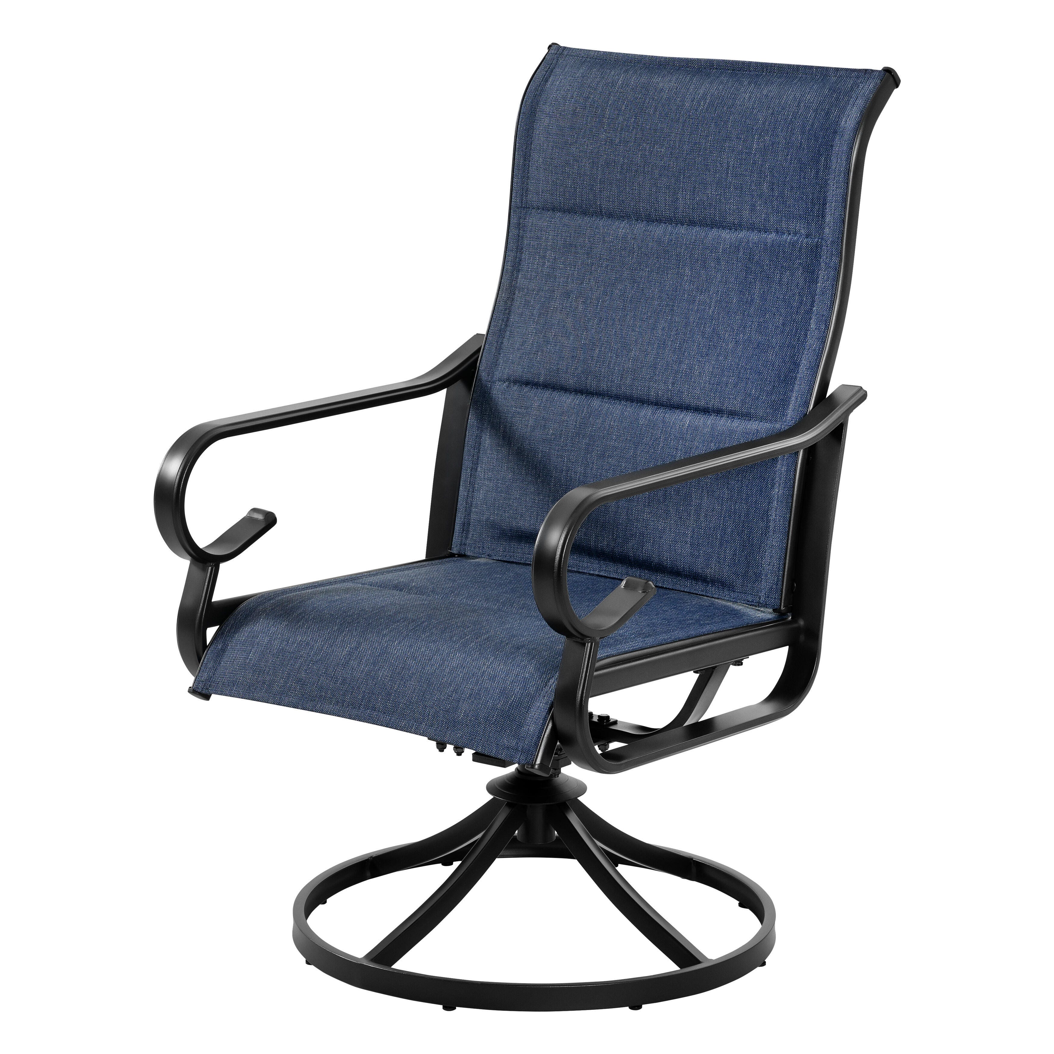 Nuu Garden Outdoor Swivel Dining Chair (Set of 2), Blue, large