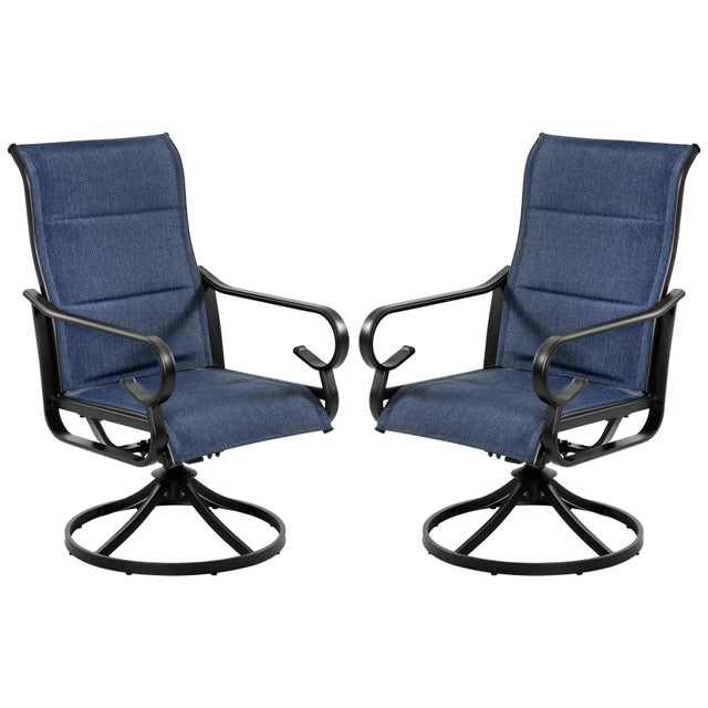 Nuu Garden Outdoor Swivel Dining Chair (Set of 2), Blue