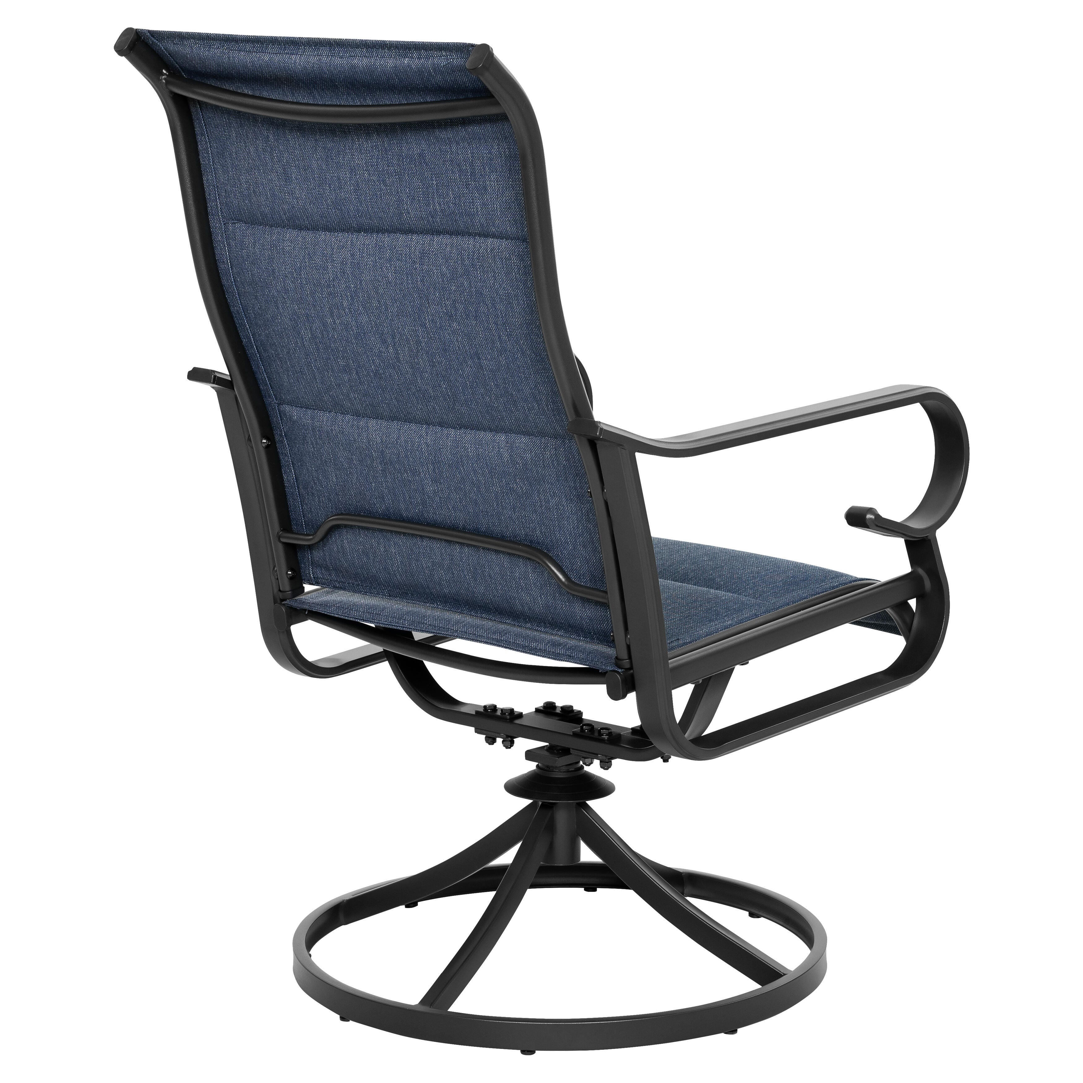 Nuu Garden Outdoor Swivel Dining Chair (Set of 2), Blue, large