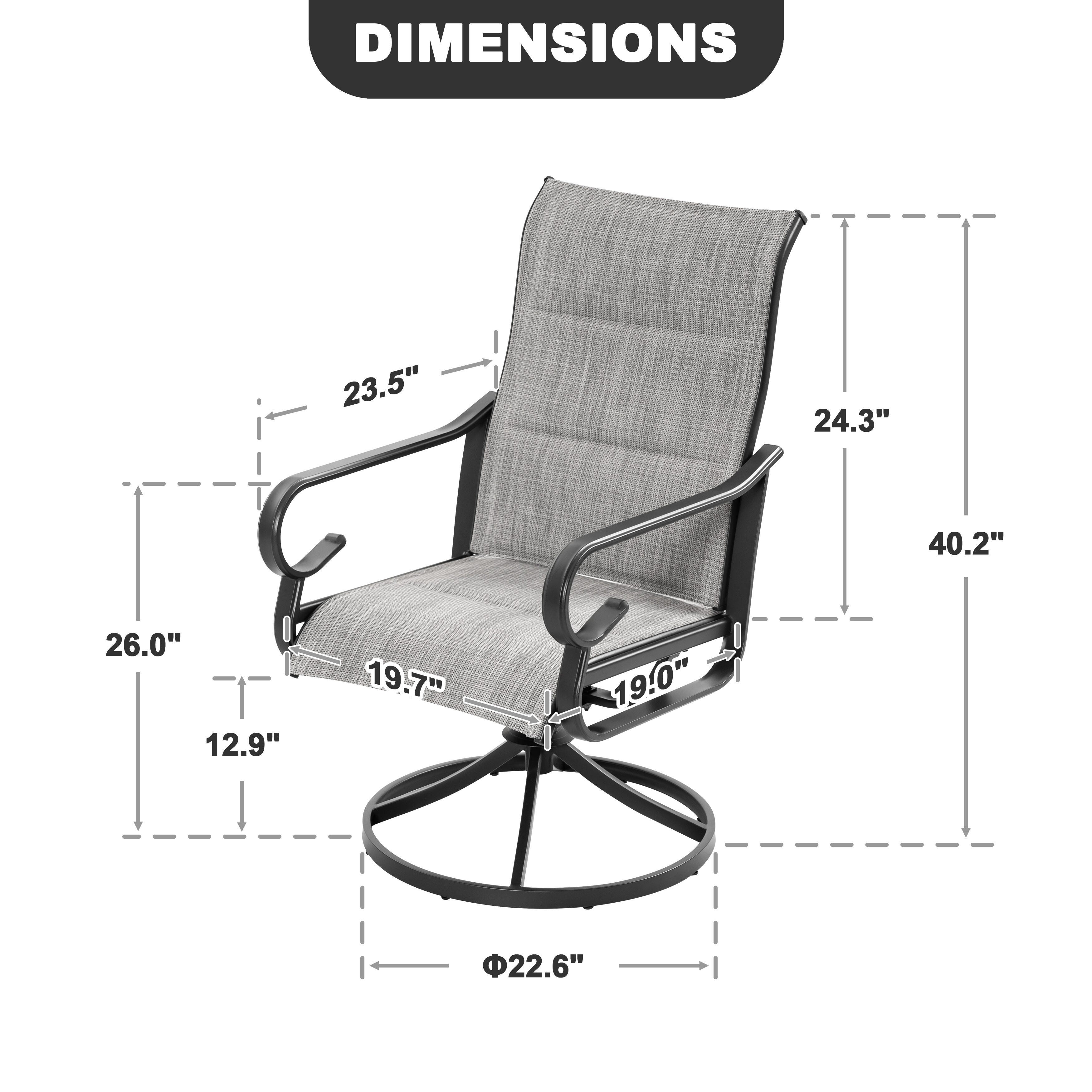 Nuu Garden Outdoor Swivel Dining Chair (Set of 2), Light Gray, large