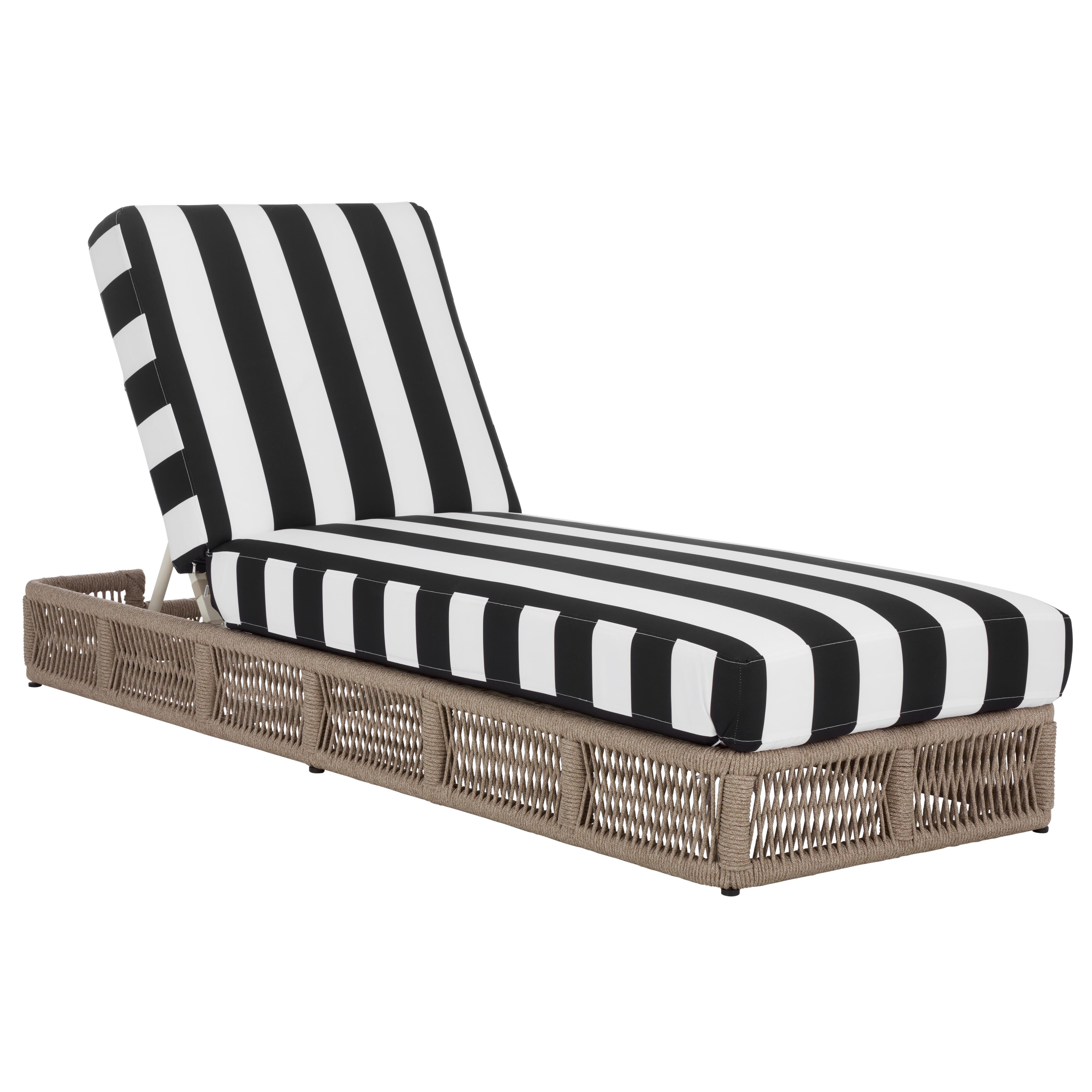 Safavieh Gillian Outdoor Chaise Lounge, Tan/Black, large