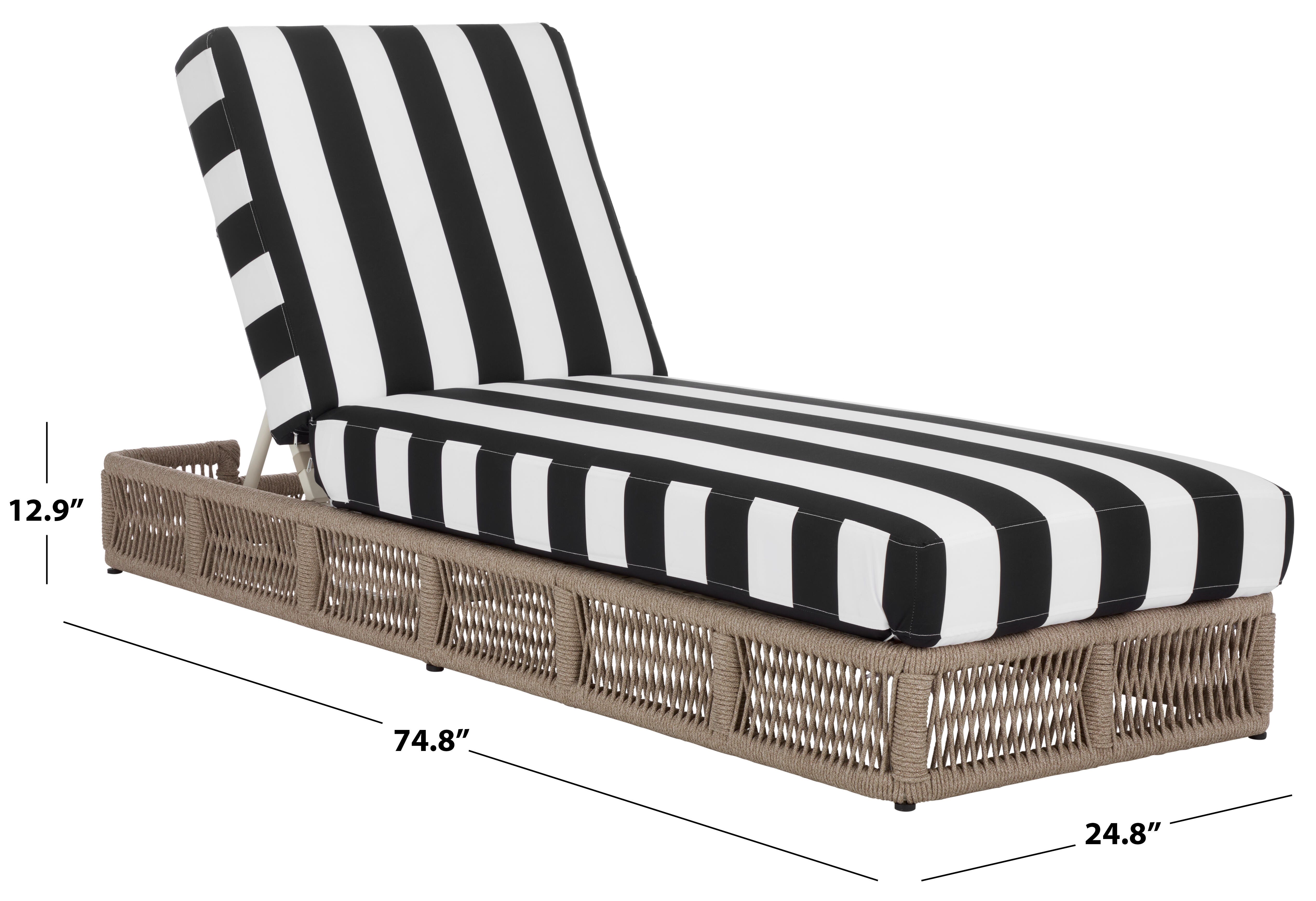 Safavieh Gillian Outdoor Chaise Lounge, Tan/Black, large