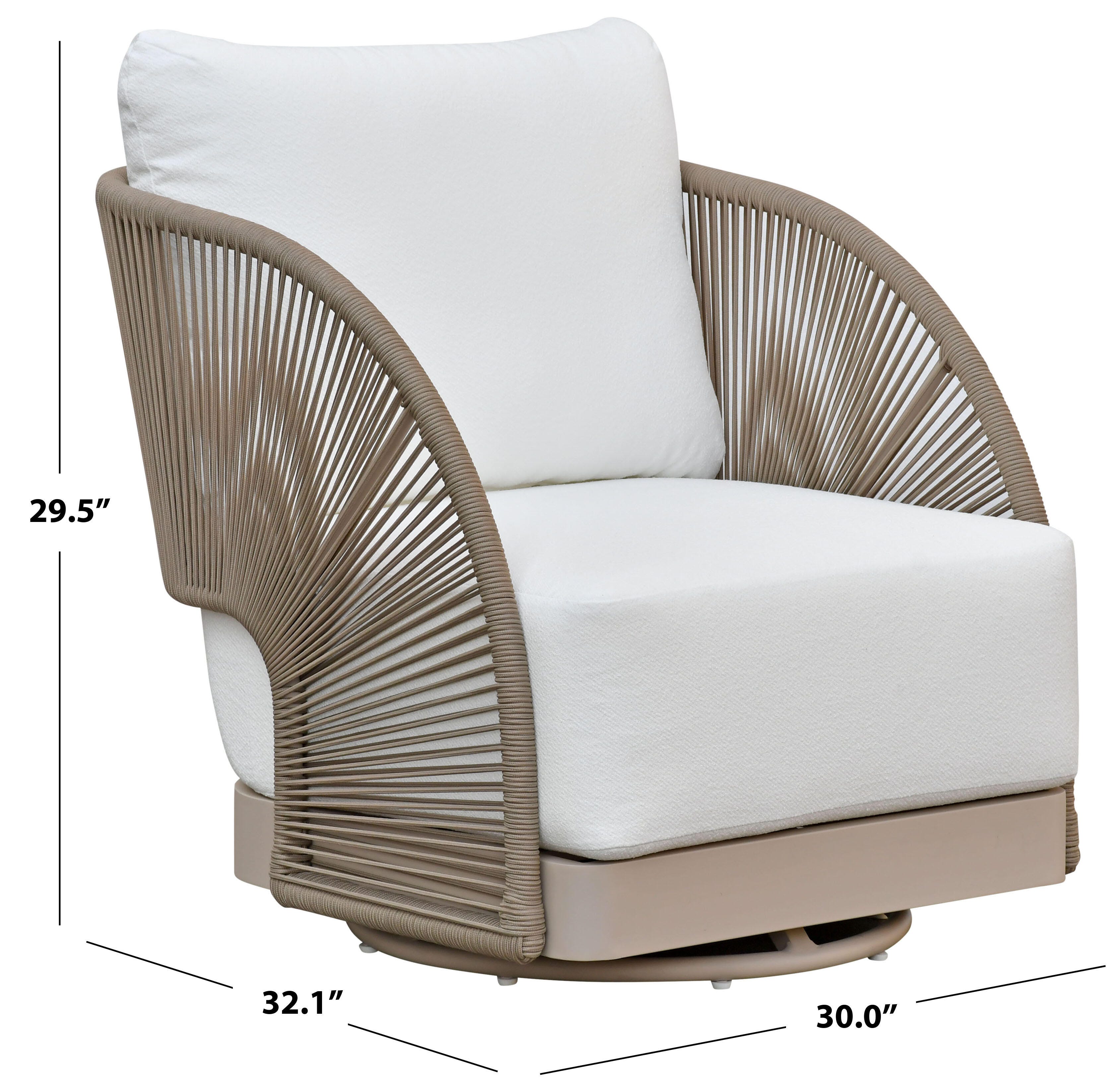 Safavieh Adelandra Swivel Outdoor Lounge Chair, , large