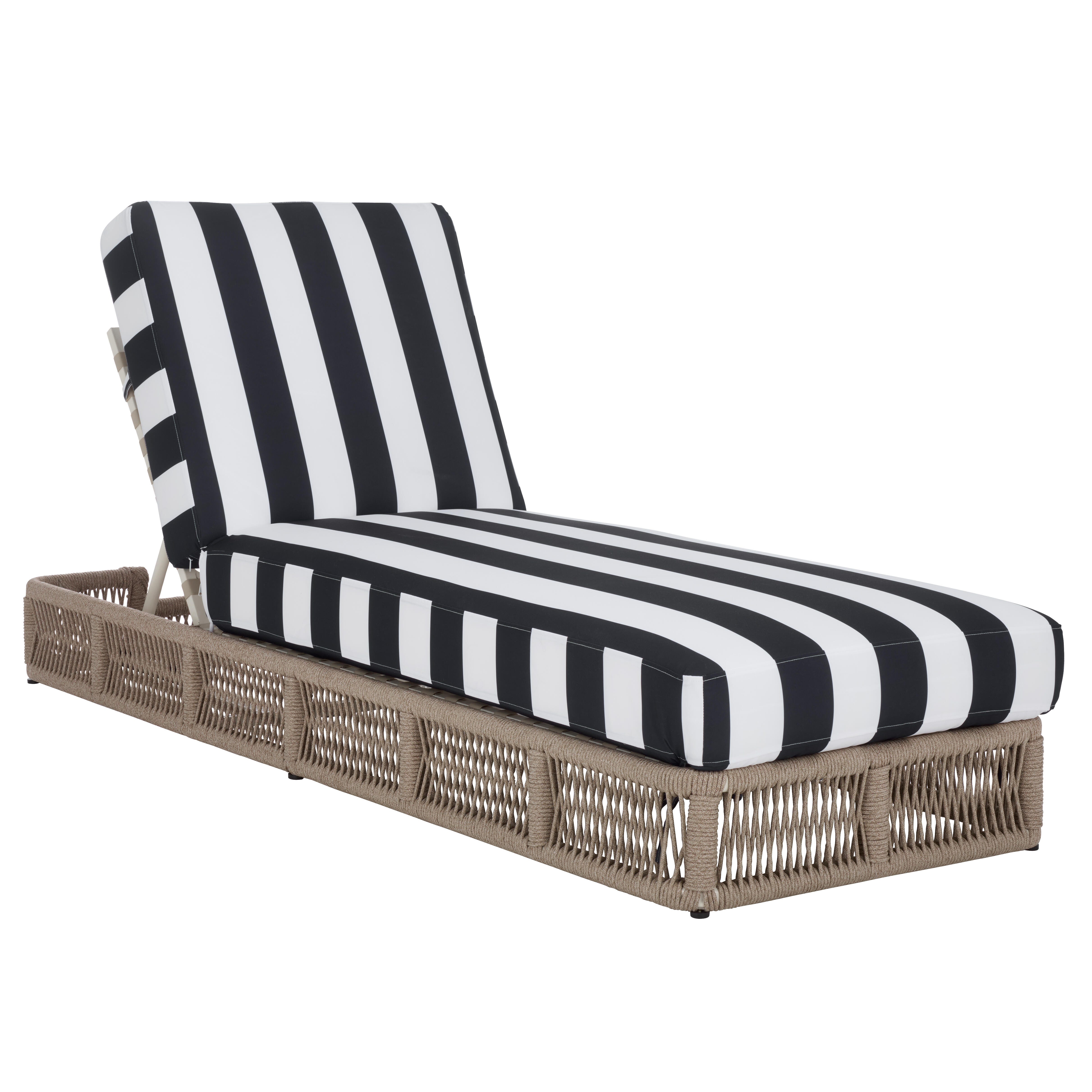 Safavieh Gillian Outdoor Chaise Lounge, Tan/Navy, large