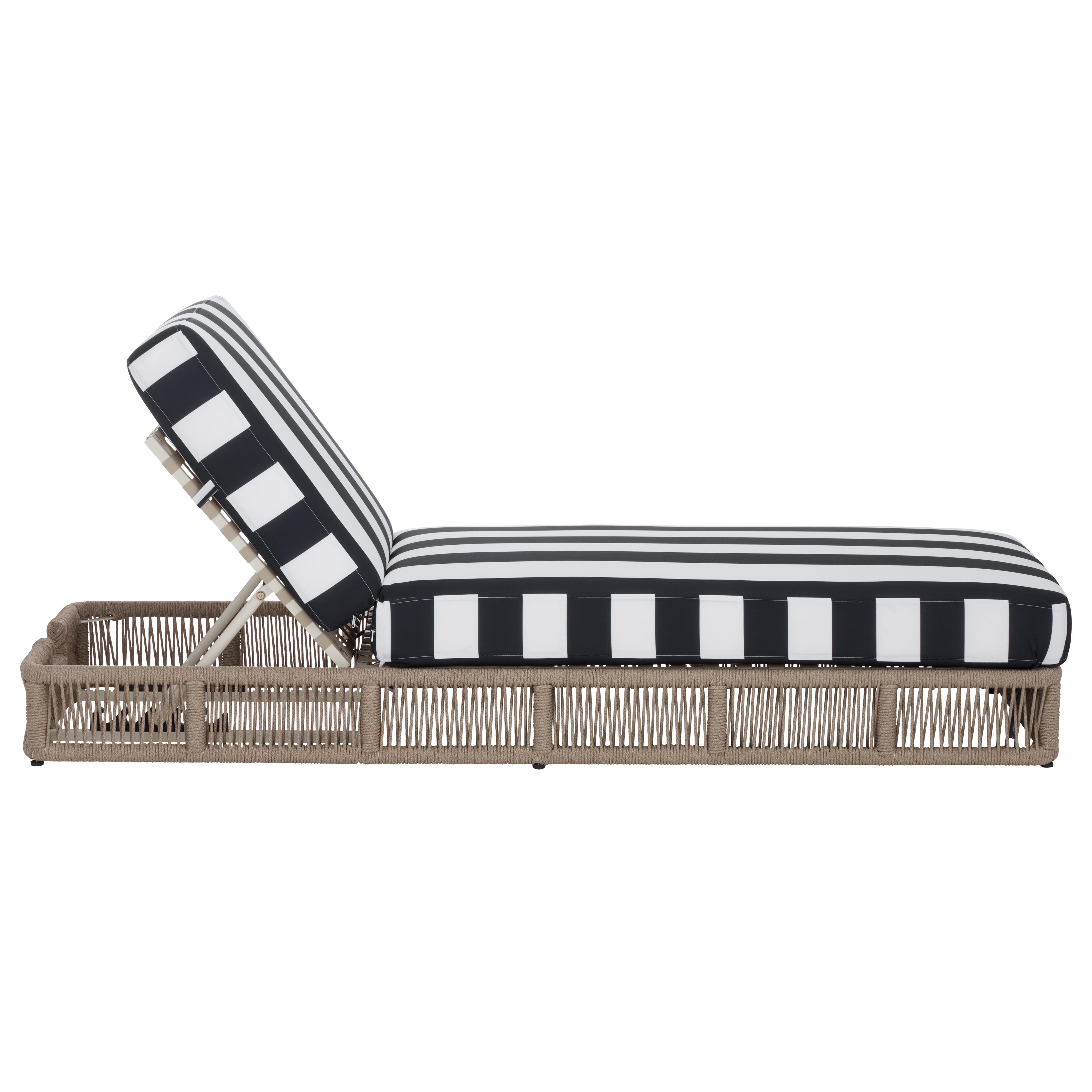 Safavieh Gillian Outdoor Chaise Lounge, Tan/Navy, large