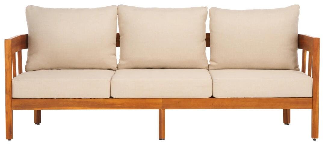 Safavieh Owen Outdoor Sofa, Tan/Cream, large
