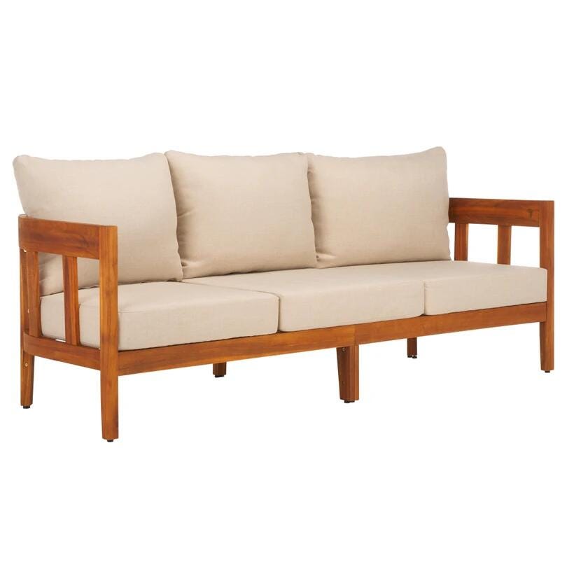 Safavieh Owen Outdoor Sofa, Tan/Cream, large