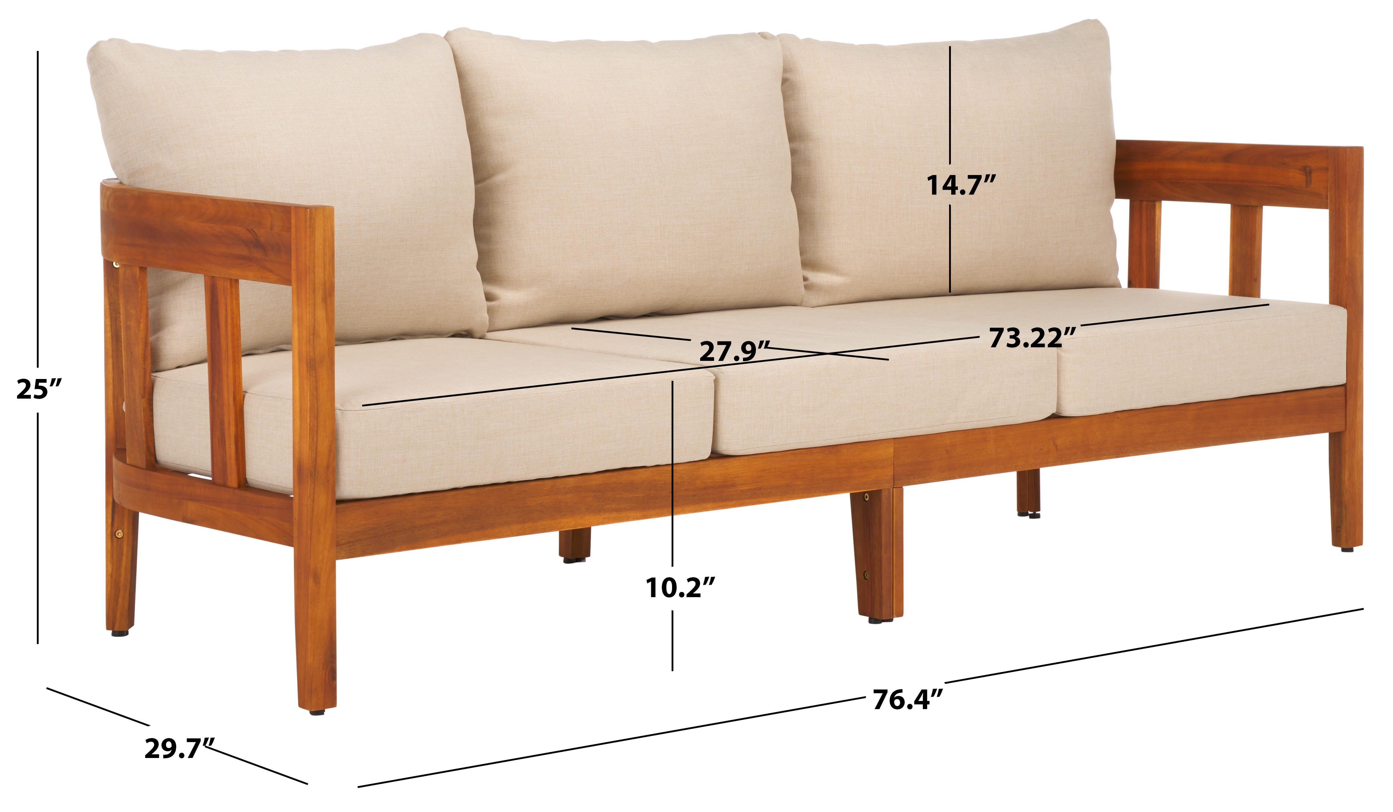 Safavieh Owen Outdoor Sofa, Tan/Cream, large